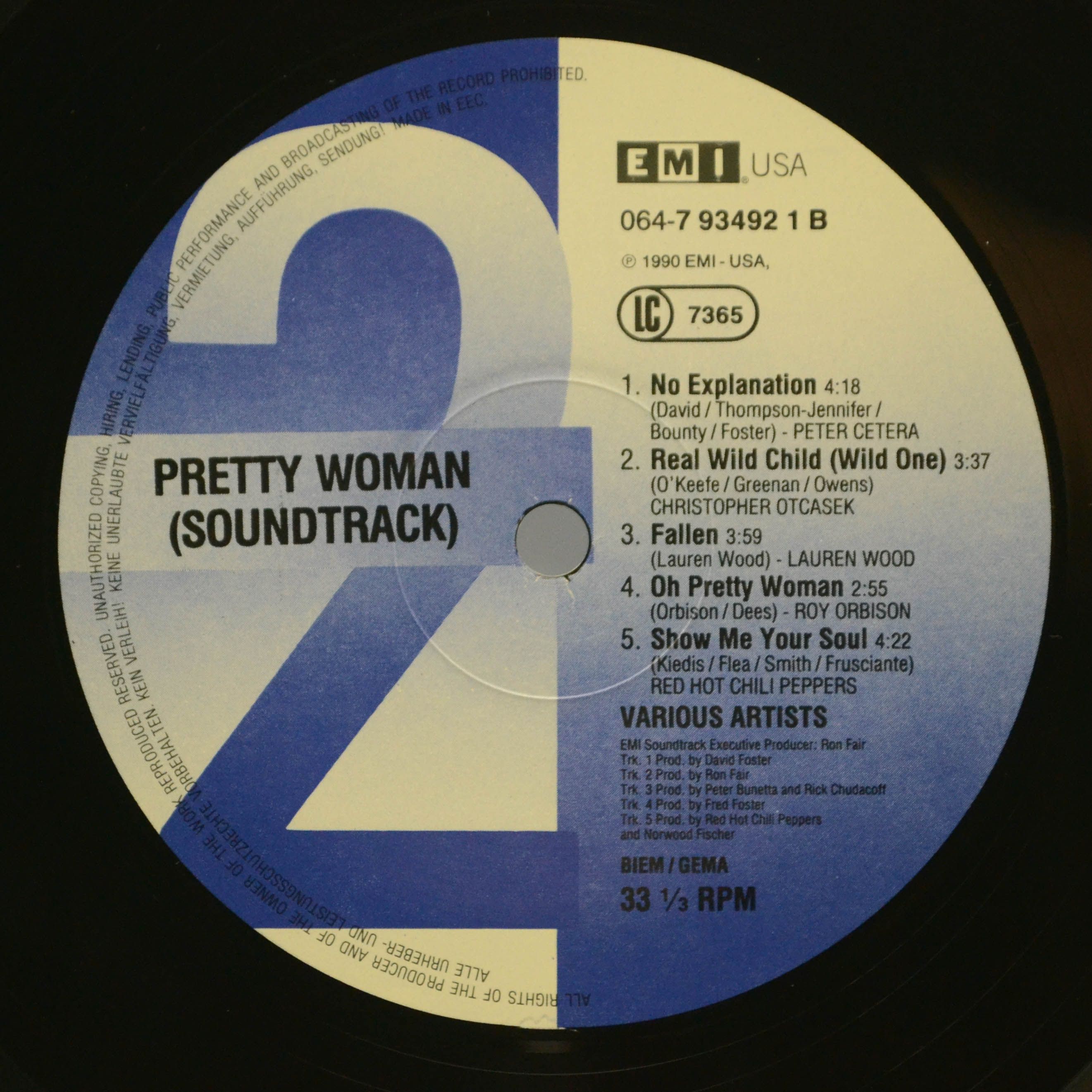 Various — Pretty Woman (Original Motion Picture Soundtrack), 1990