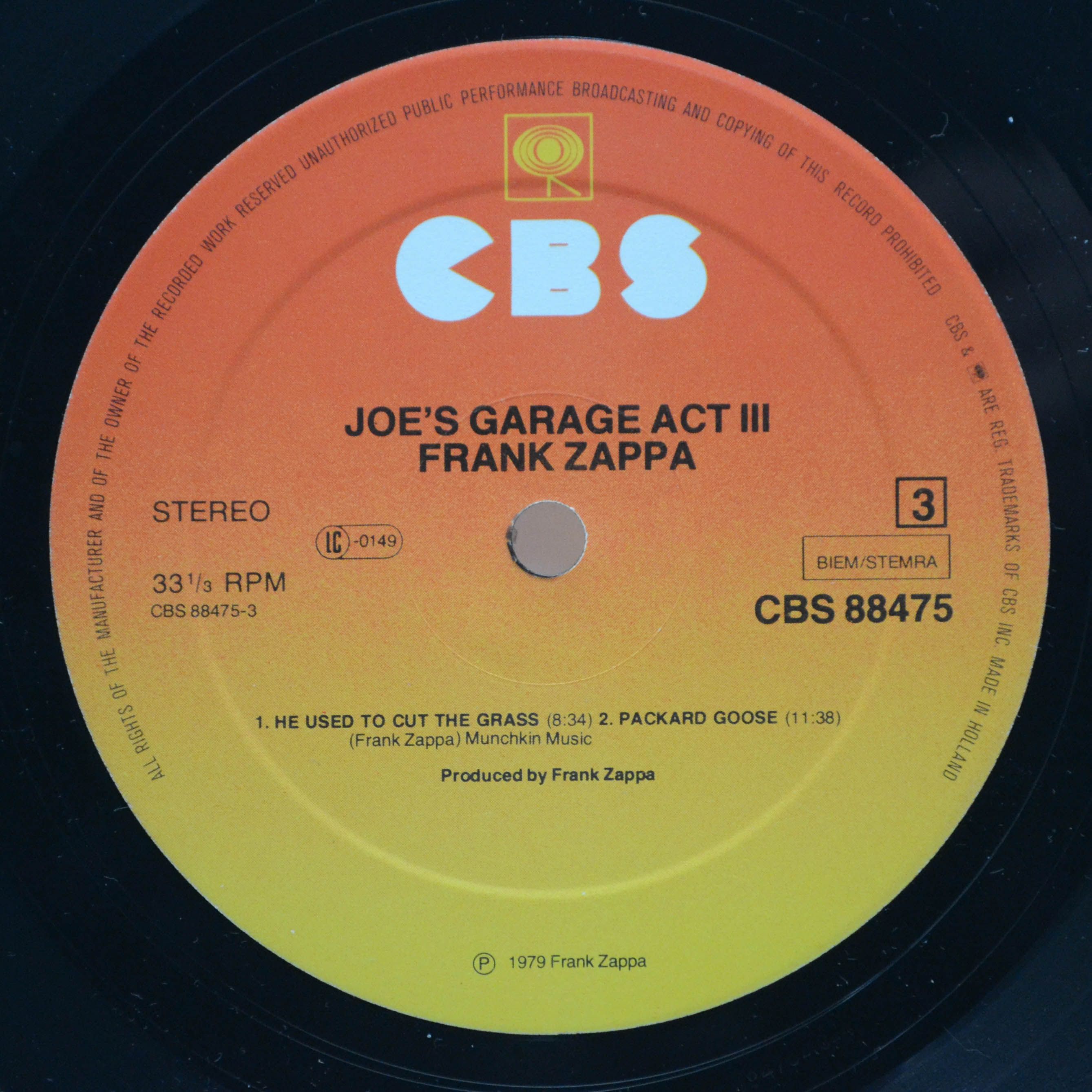 Frank Zappa — Joe's Garage Acts II & III (2LP), 1979