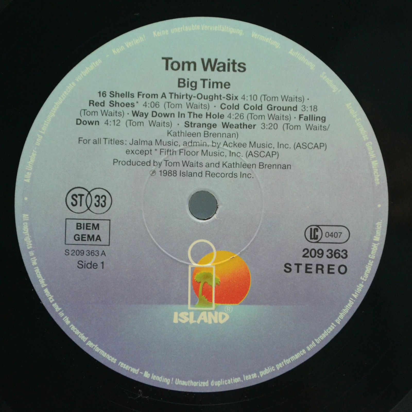 Tom Waits — Big Time, 1988