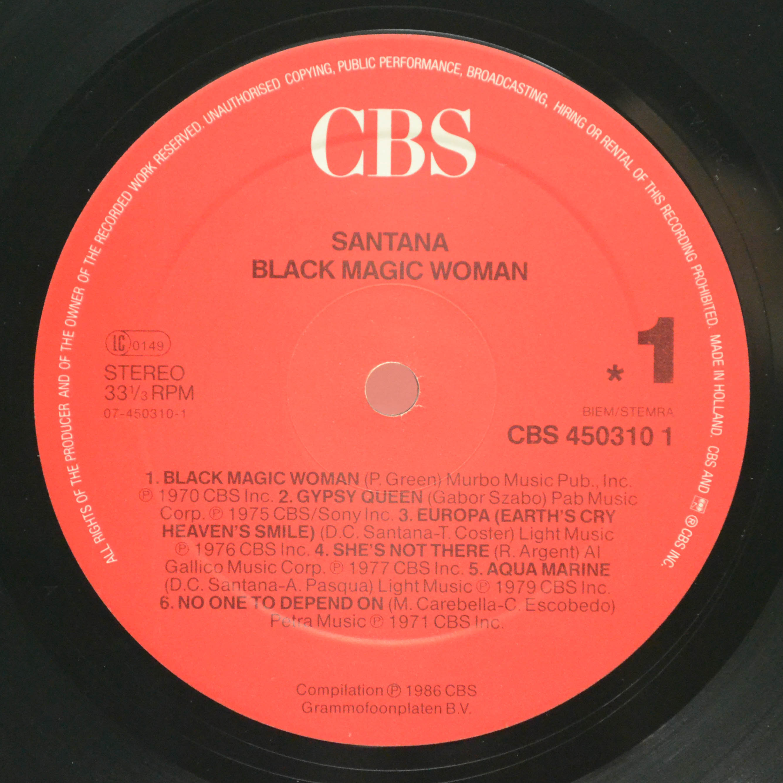Santana — Black Magic Woman (2LP), 1986
