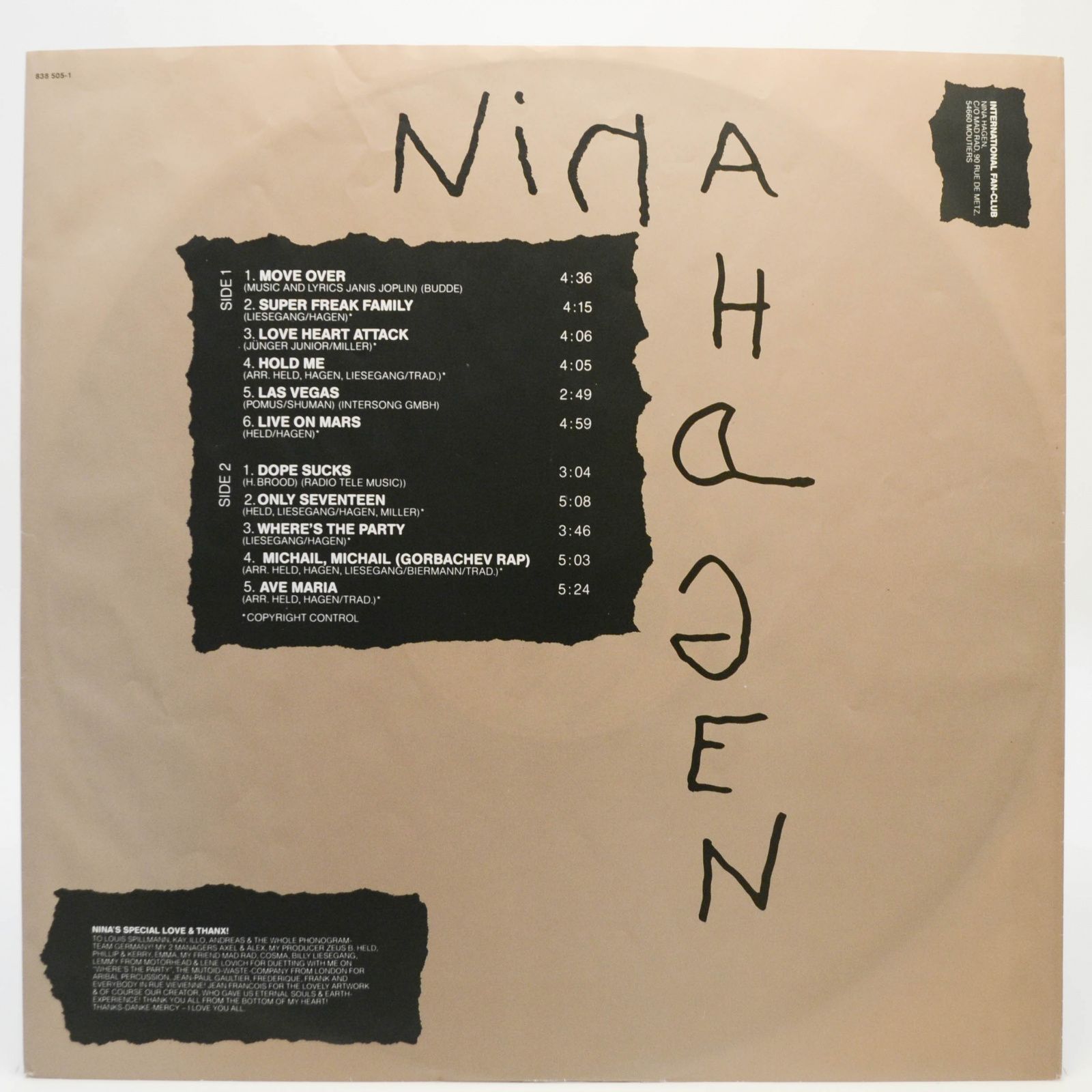 Nina Hagen — Nina Hagen, 1989