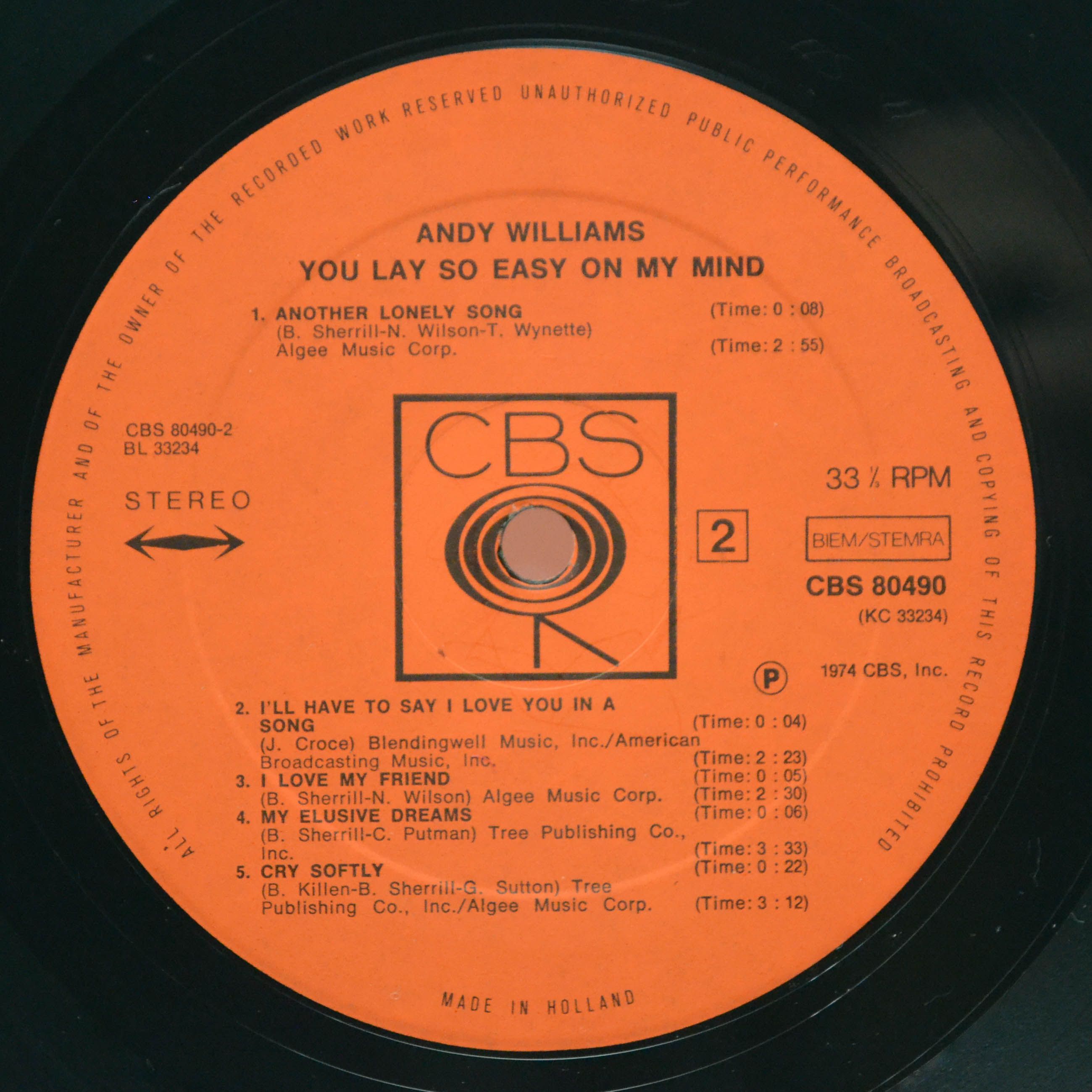 Andy Williams — You Lay So Easy On My Mind, 1974