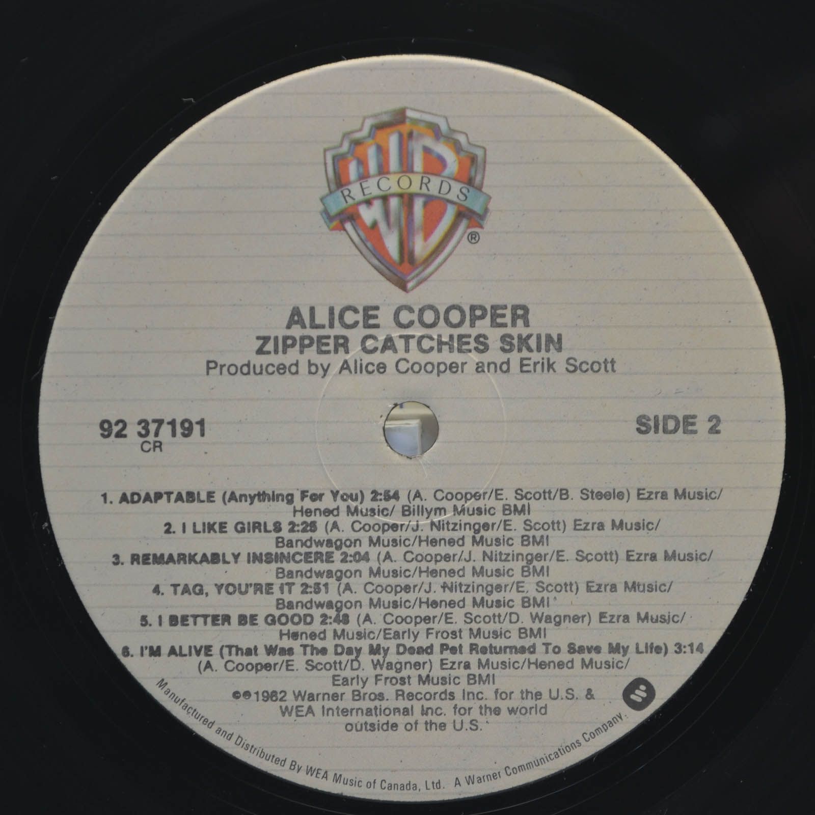 Alice Cooper — Zipper Catches Skin, 1982