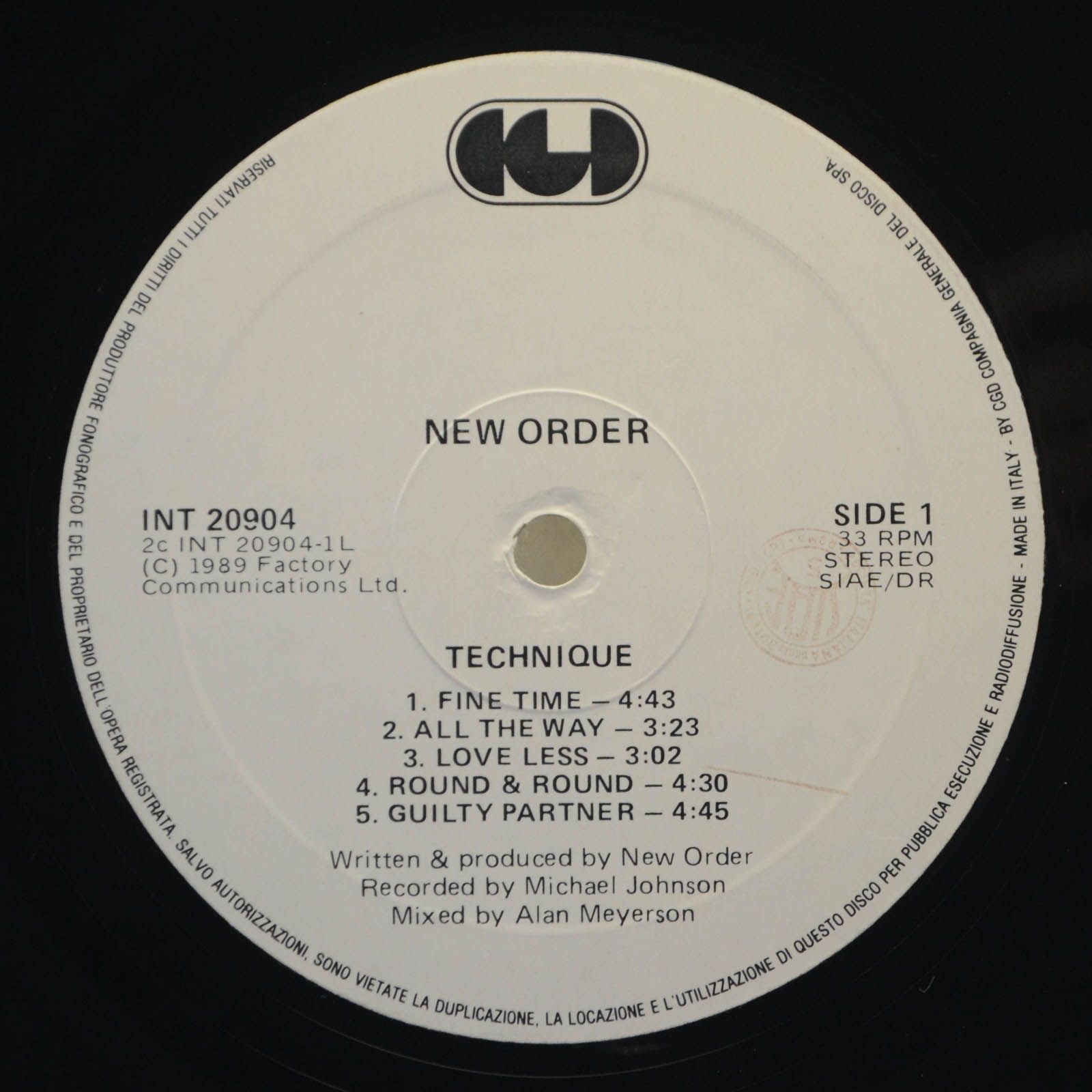 Neworder — Technique, 1989