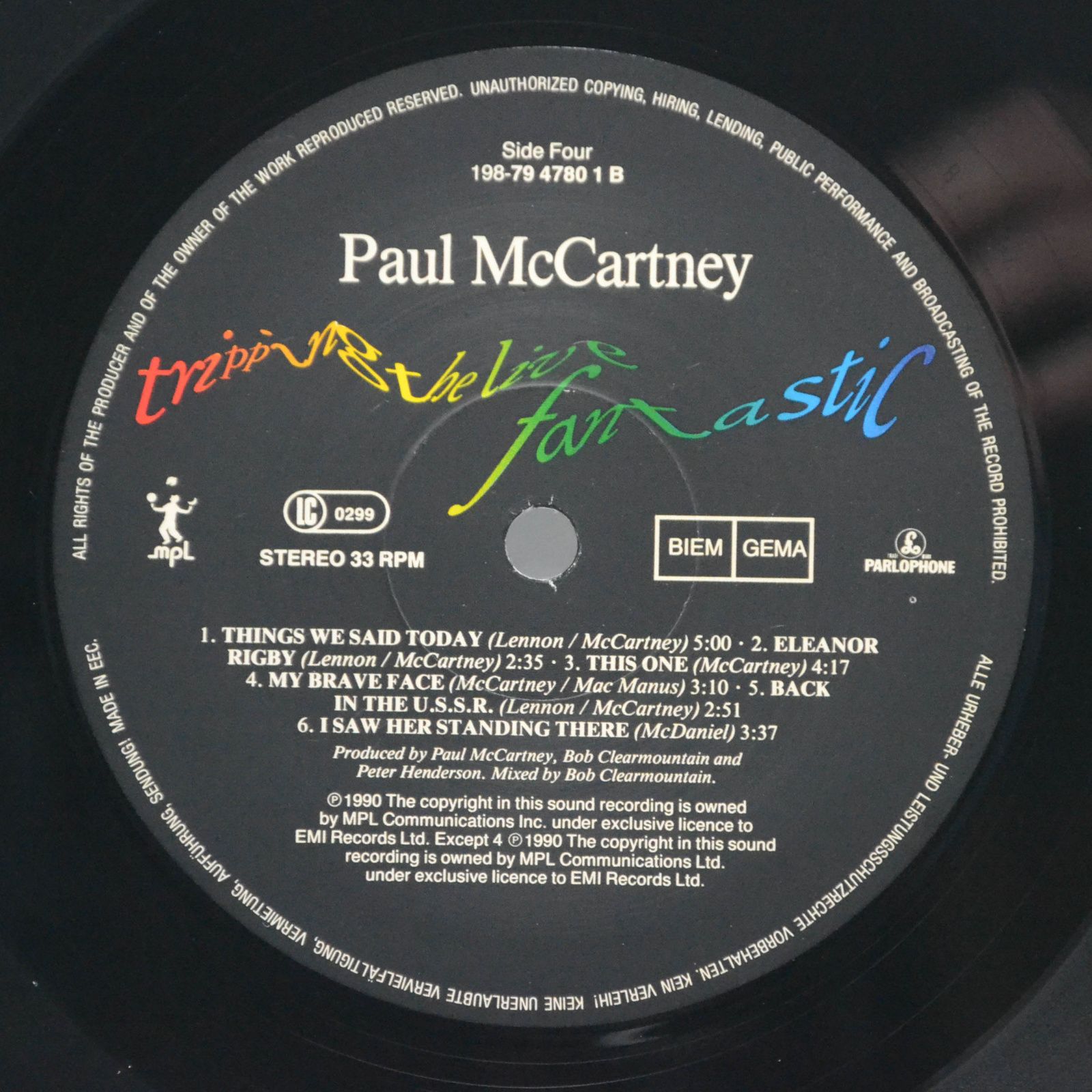 Paul McCartney — Tripping The Live Fantastic (3LP, booklet), 1990