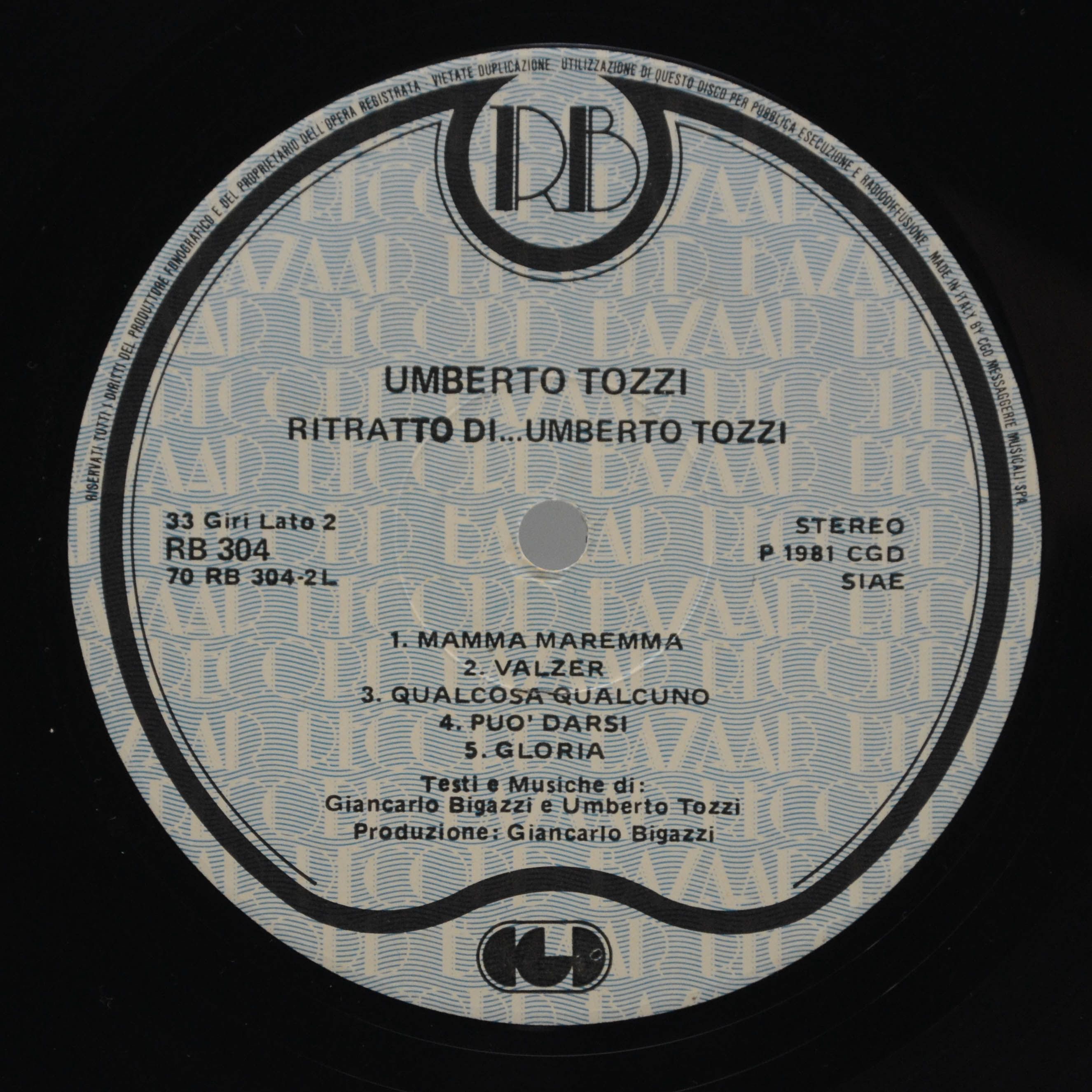 Umberto Tozzi — Ritratto Di... Umberto Tozzi (Italy), 1981