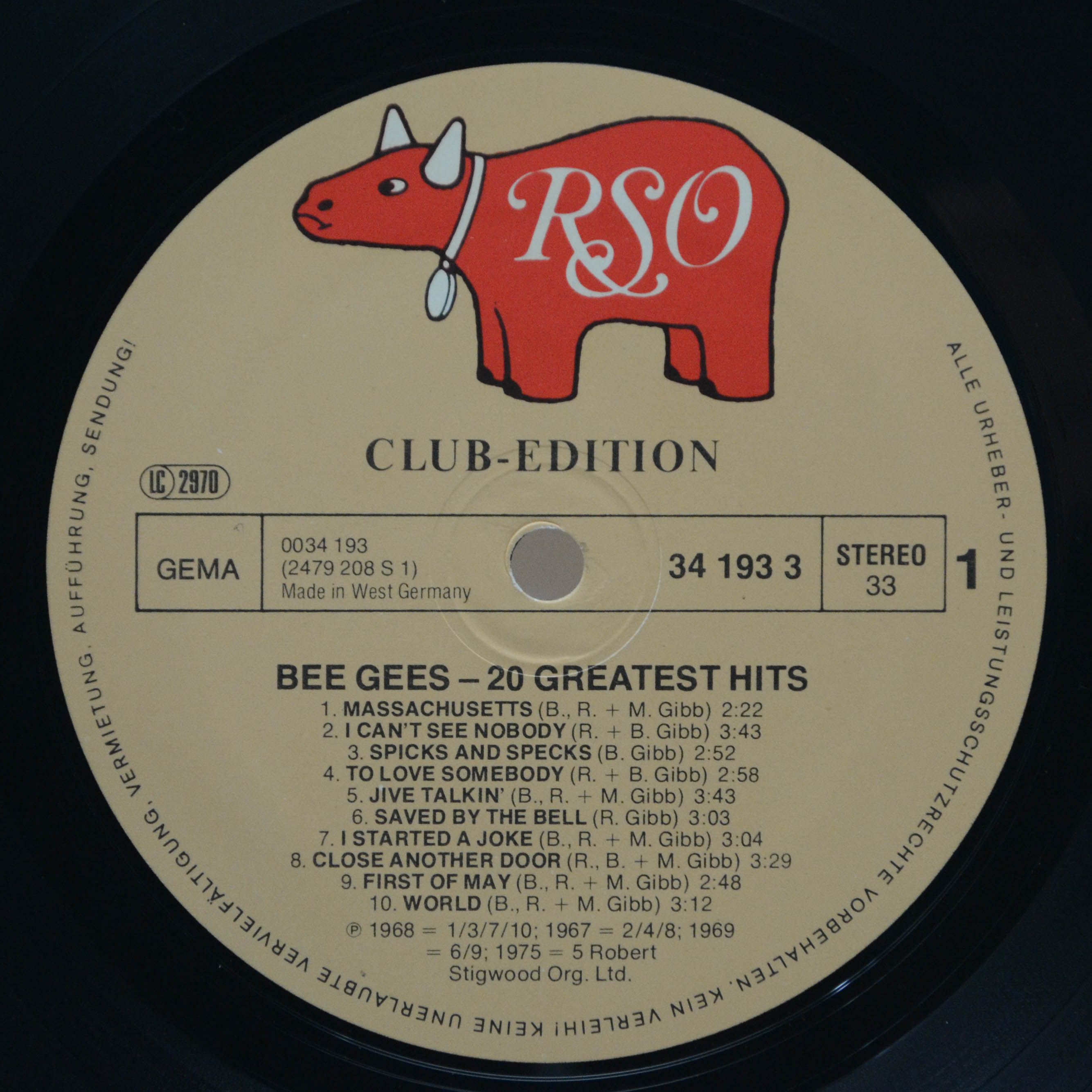 Виниловая пластинка Bee Gees — 20 Greatest Hits, 1978