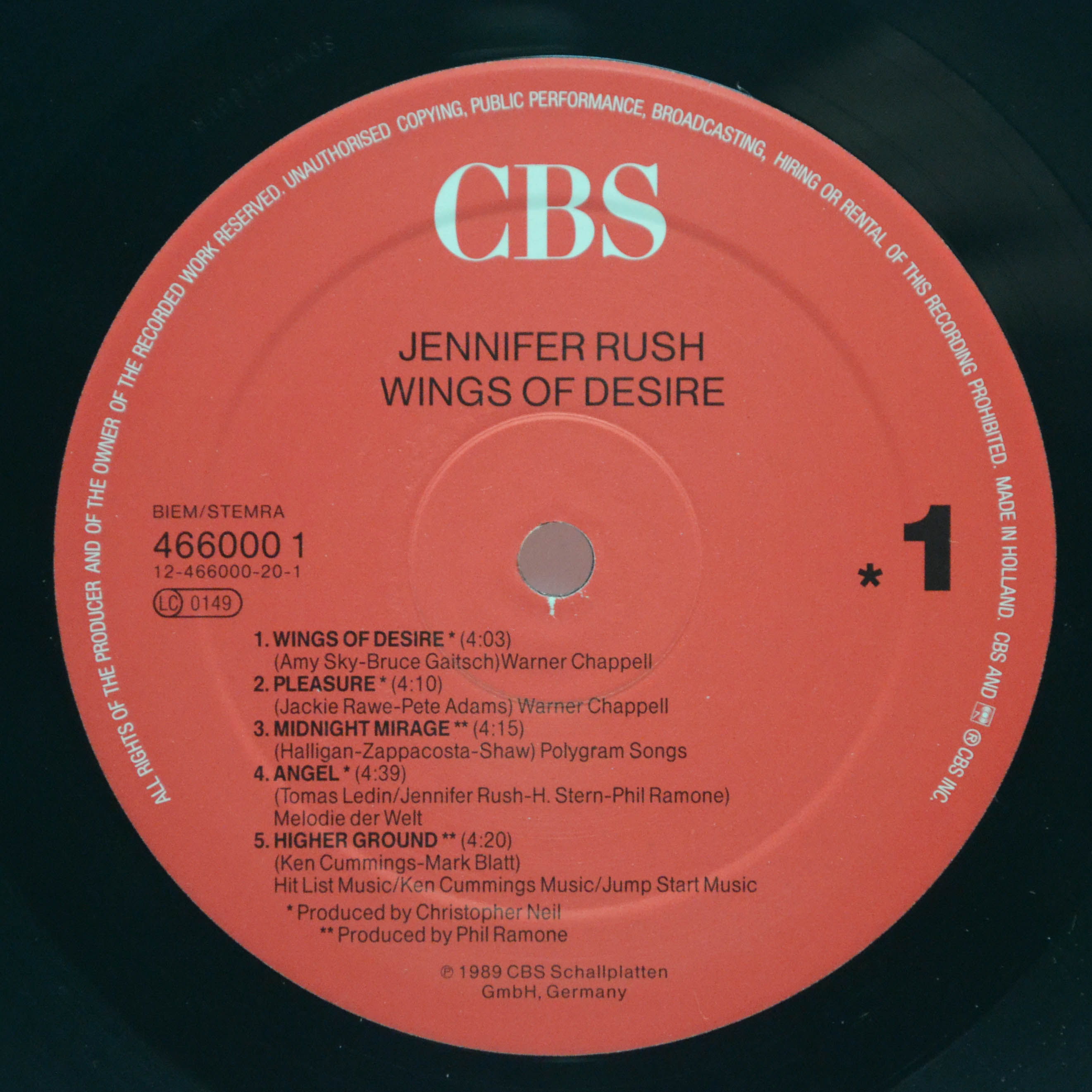 Jennifer Rush — Wings Of Desire, 1989