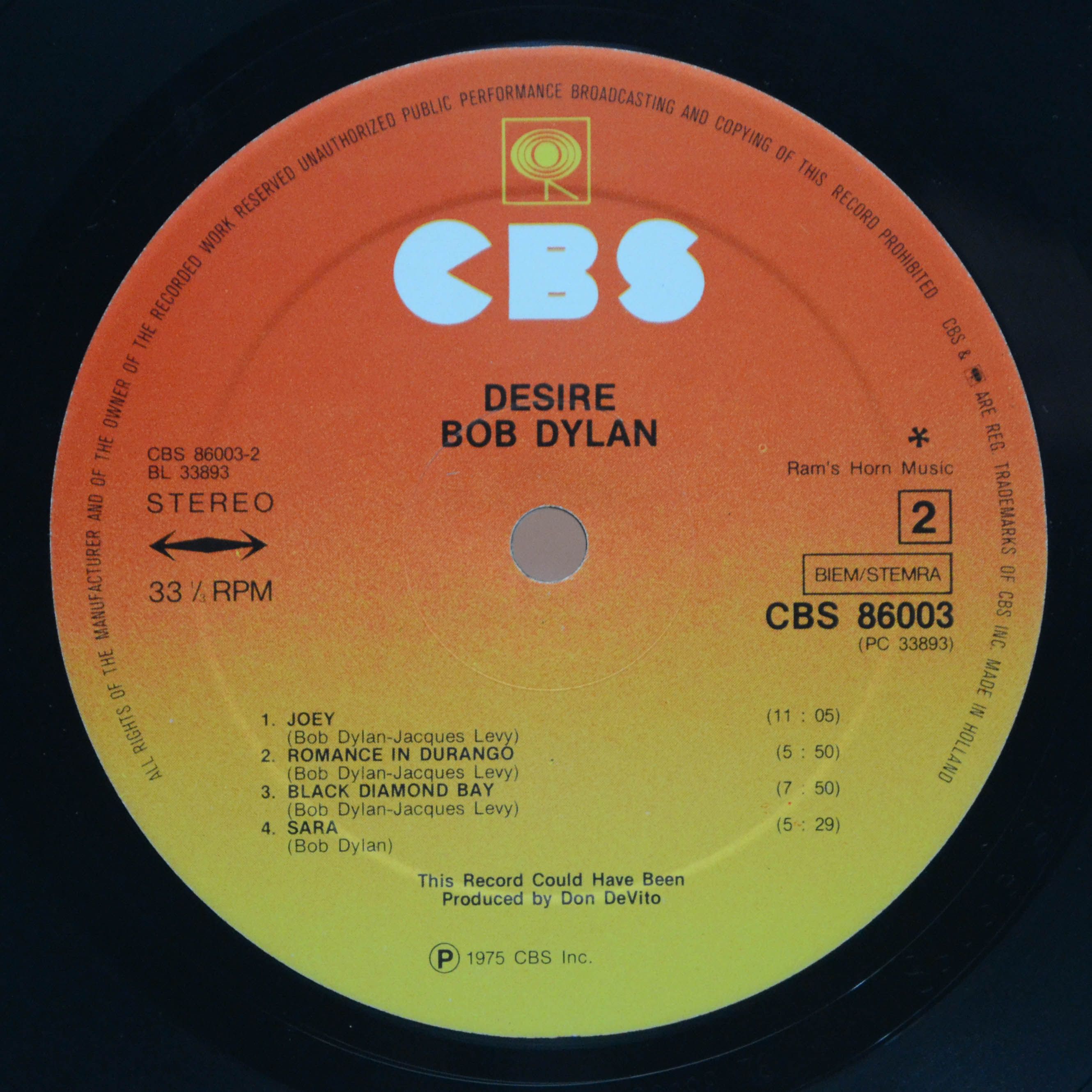 Bob Dylan — Desire, 1976