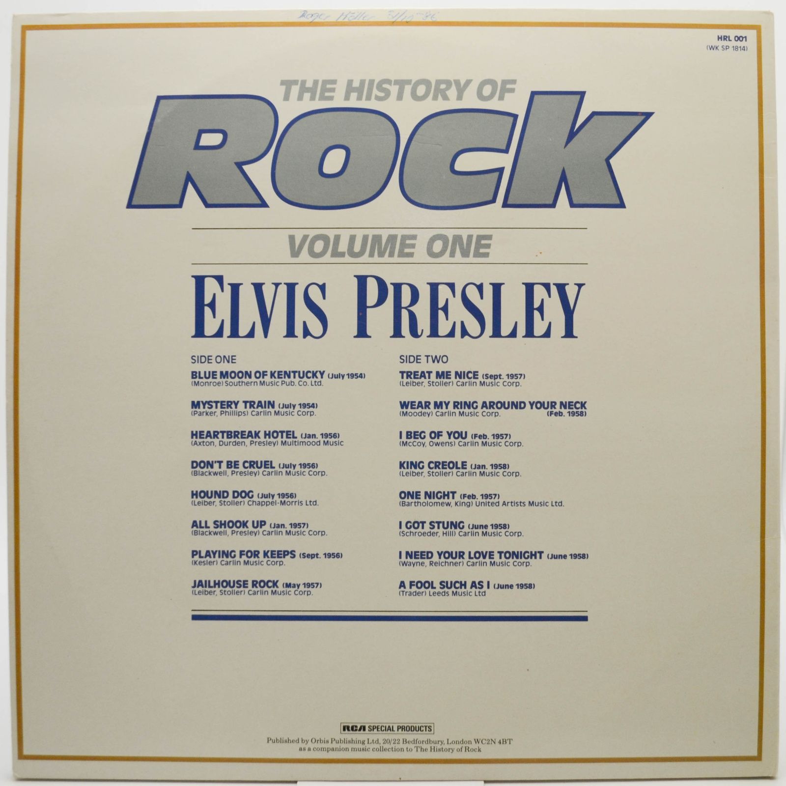 Elvis Presley — The History Of Rock (Volume One) (UK), 1981