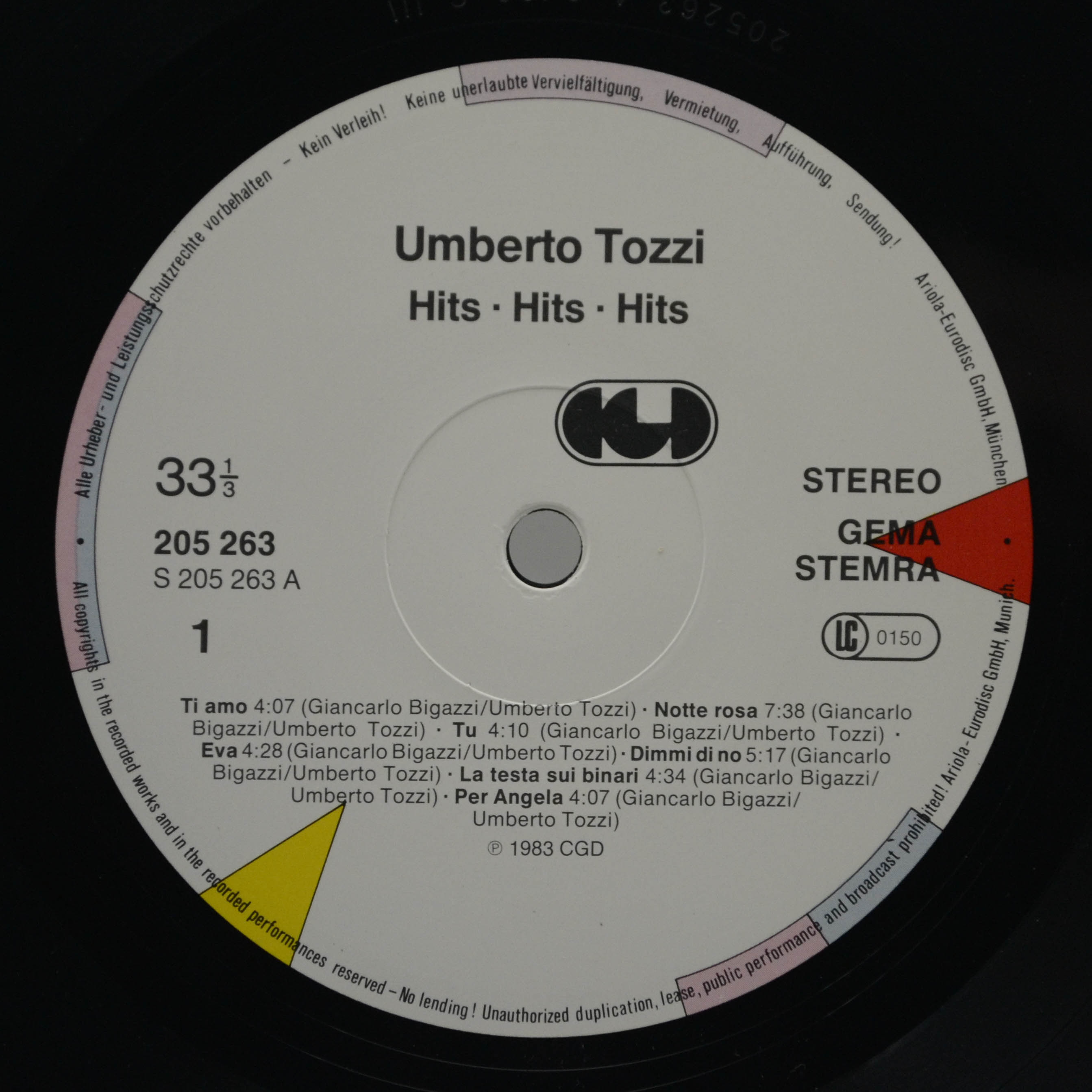 Umberto Tozzi — Hits Hits Hits, 1983
