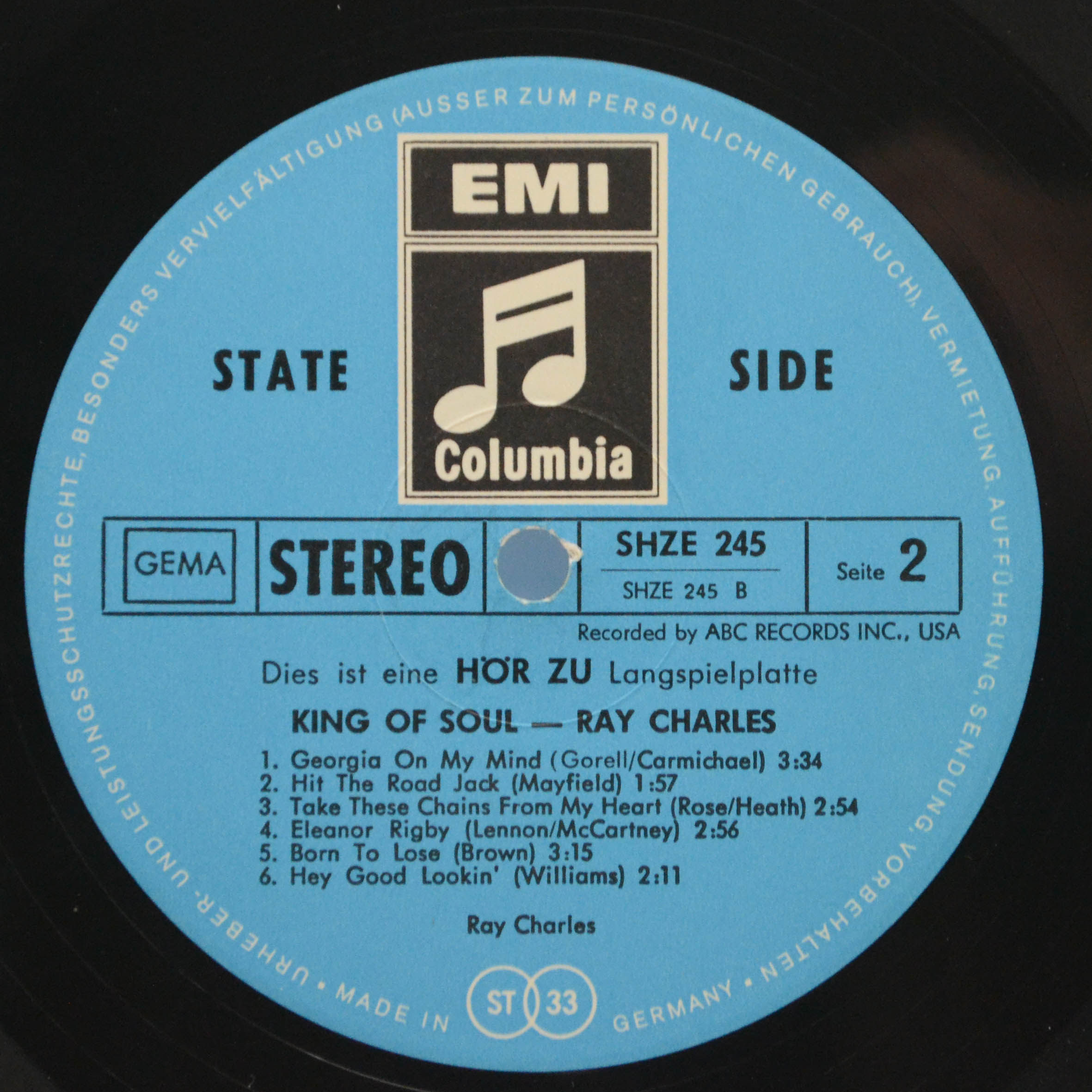 Виниловая пластинка Ray Charles — King Of Soul, 1968