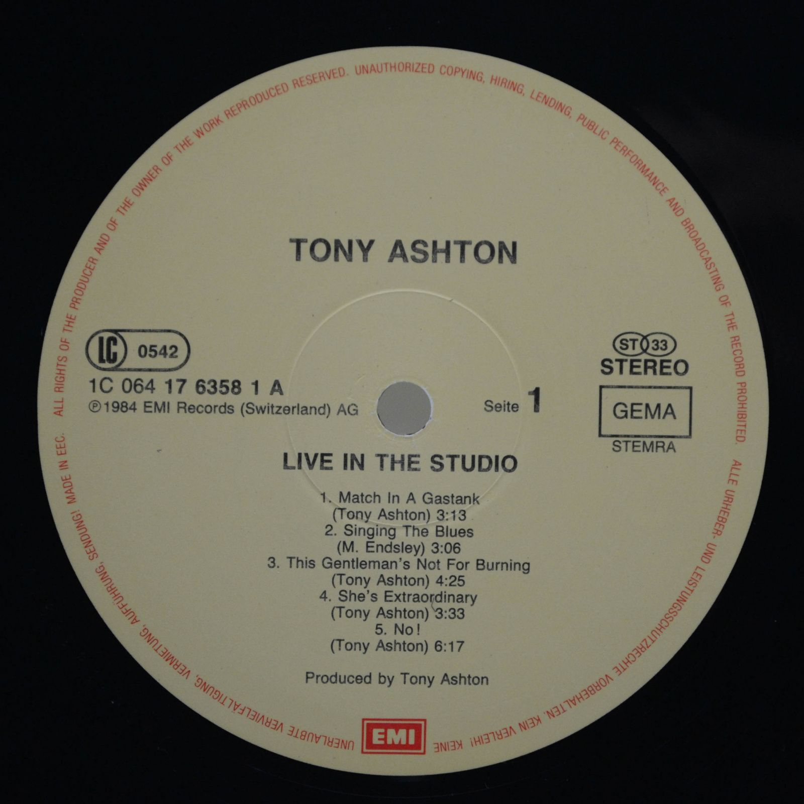 Tony Ashton — Live In The Studio, 1984