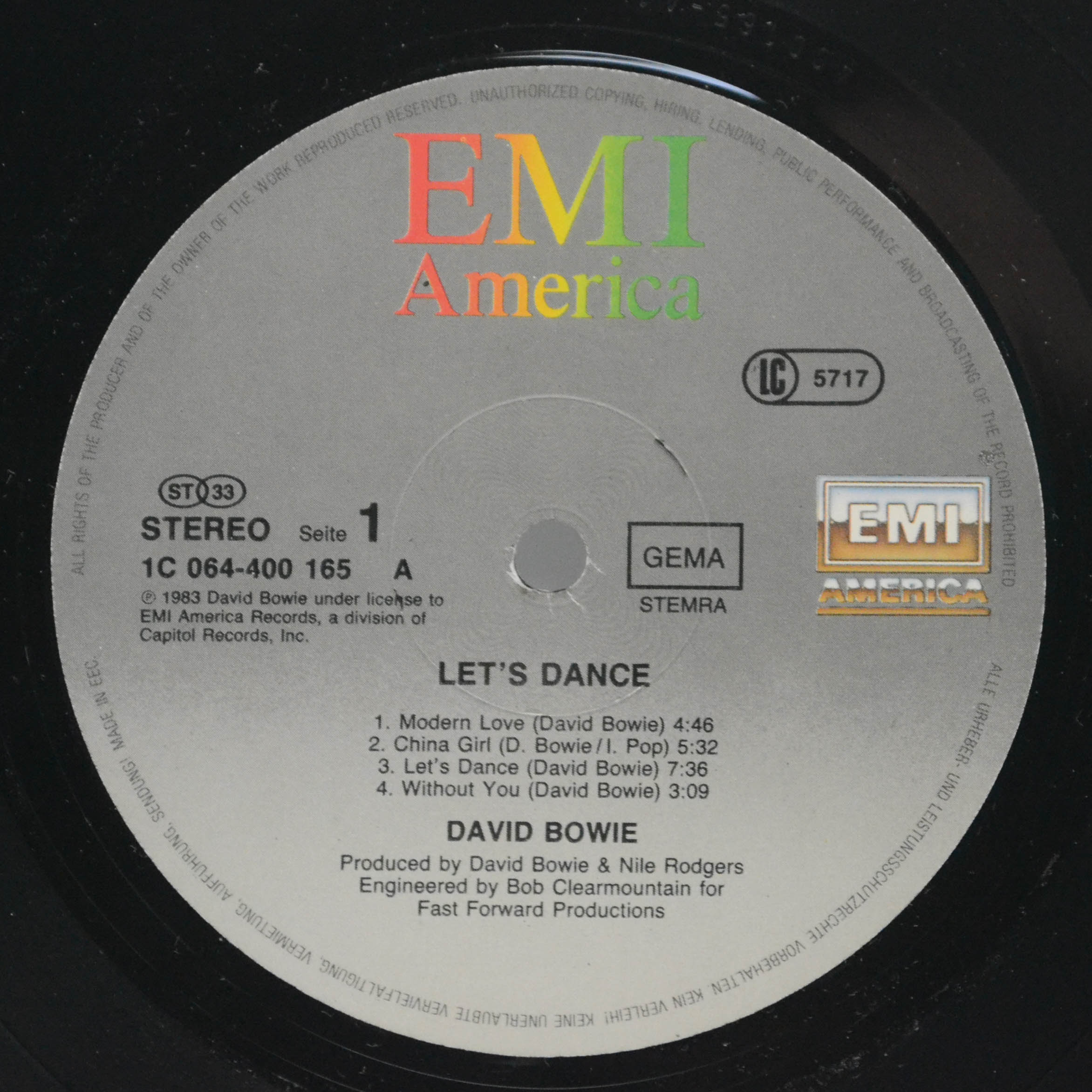 Виниловая пластинка David Bowie — Let's Dance, 1983