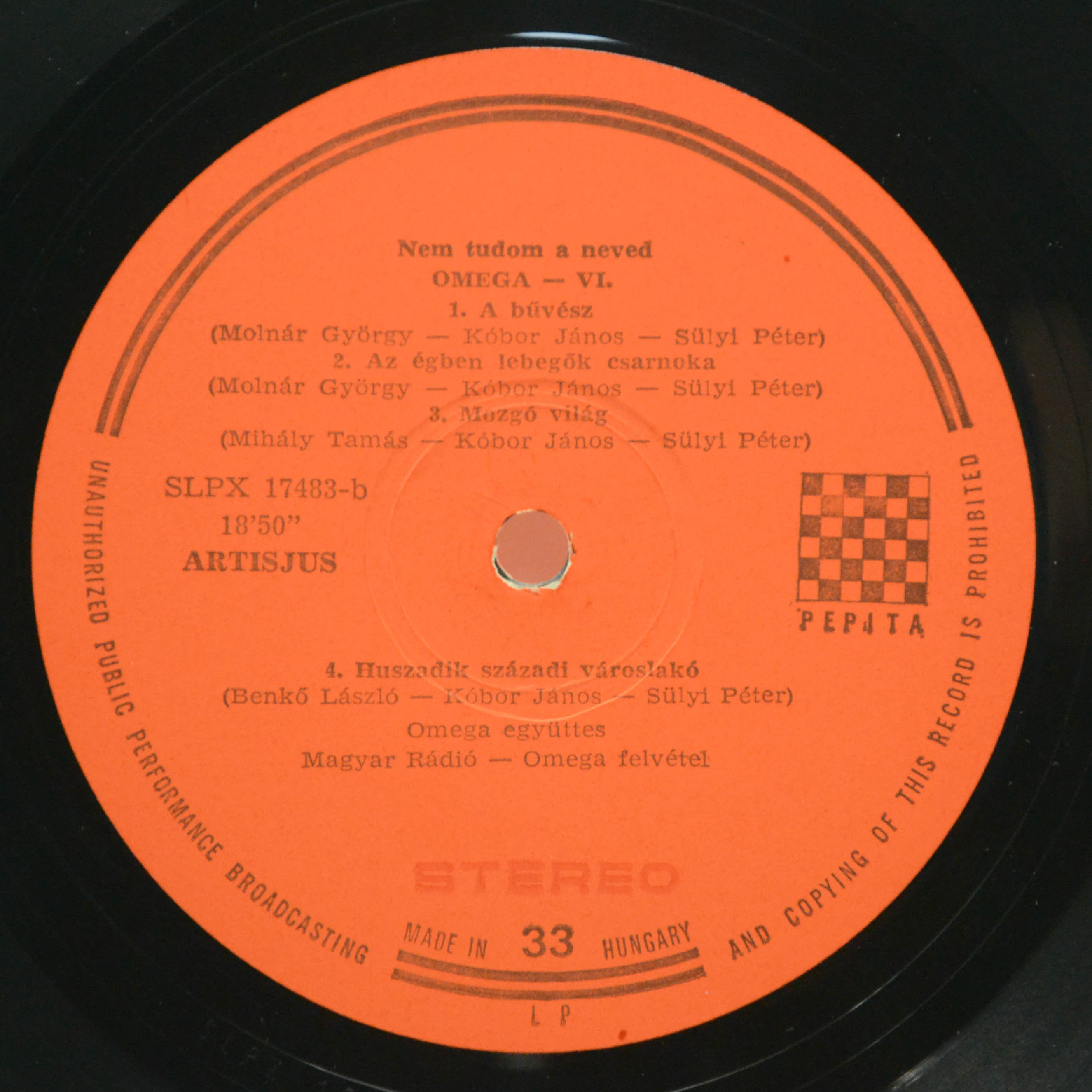 Omega — 6 - Nem Tudom A Neved (1-st, Hungary), 1975