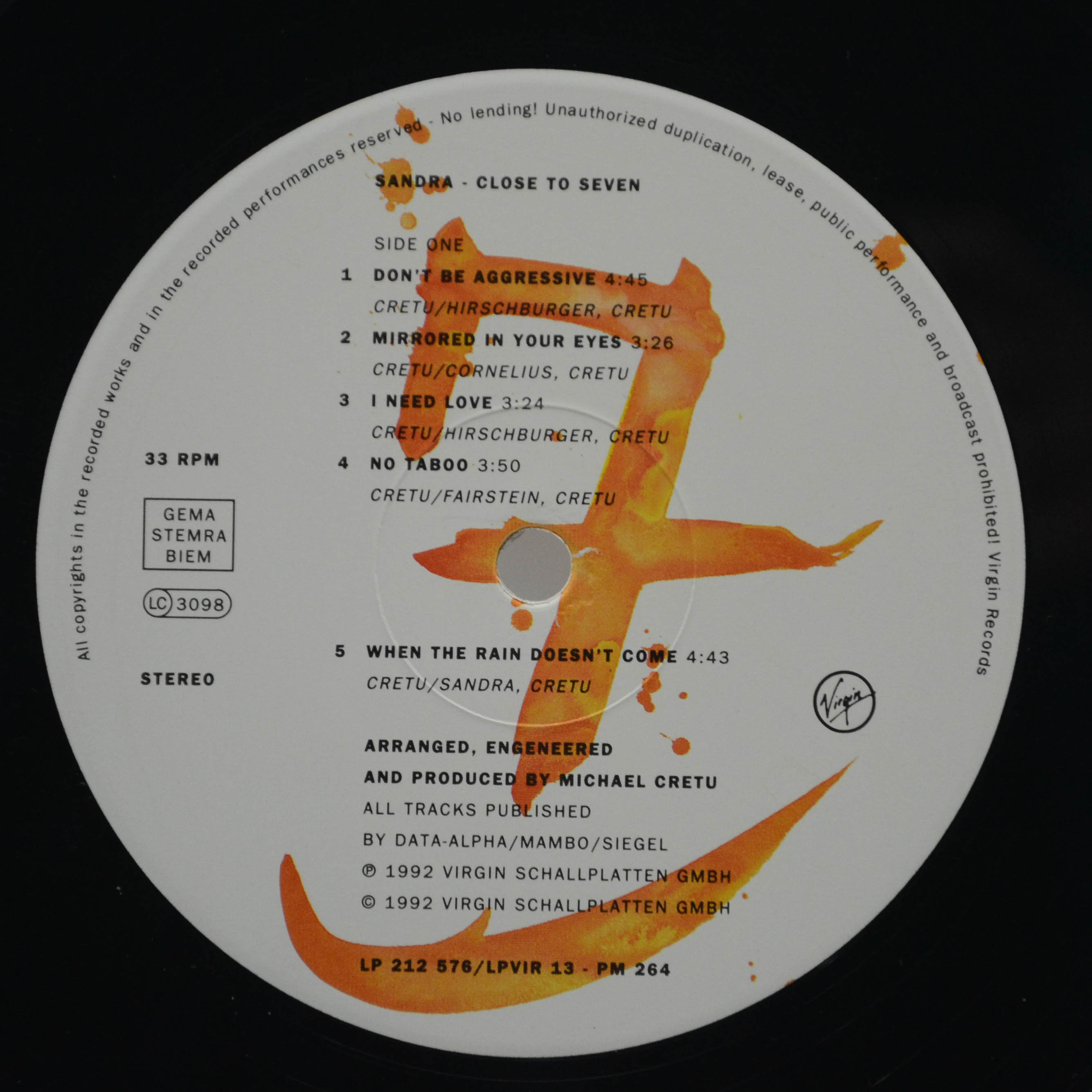 Sandra — Close To Seven, 1992