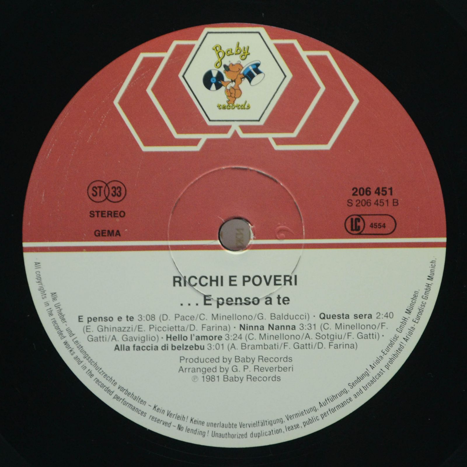 Ricchi E Poveri — ...E Penso A Te, 1981