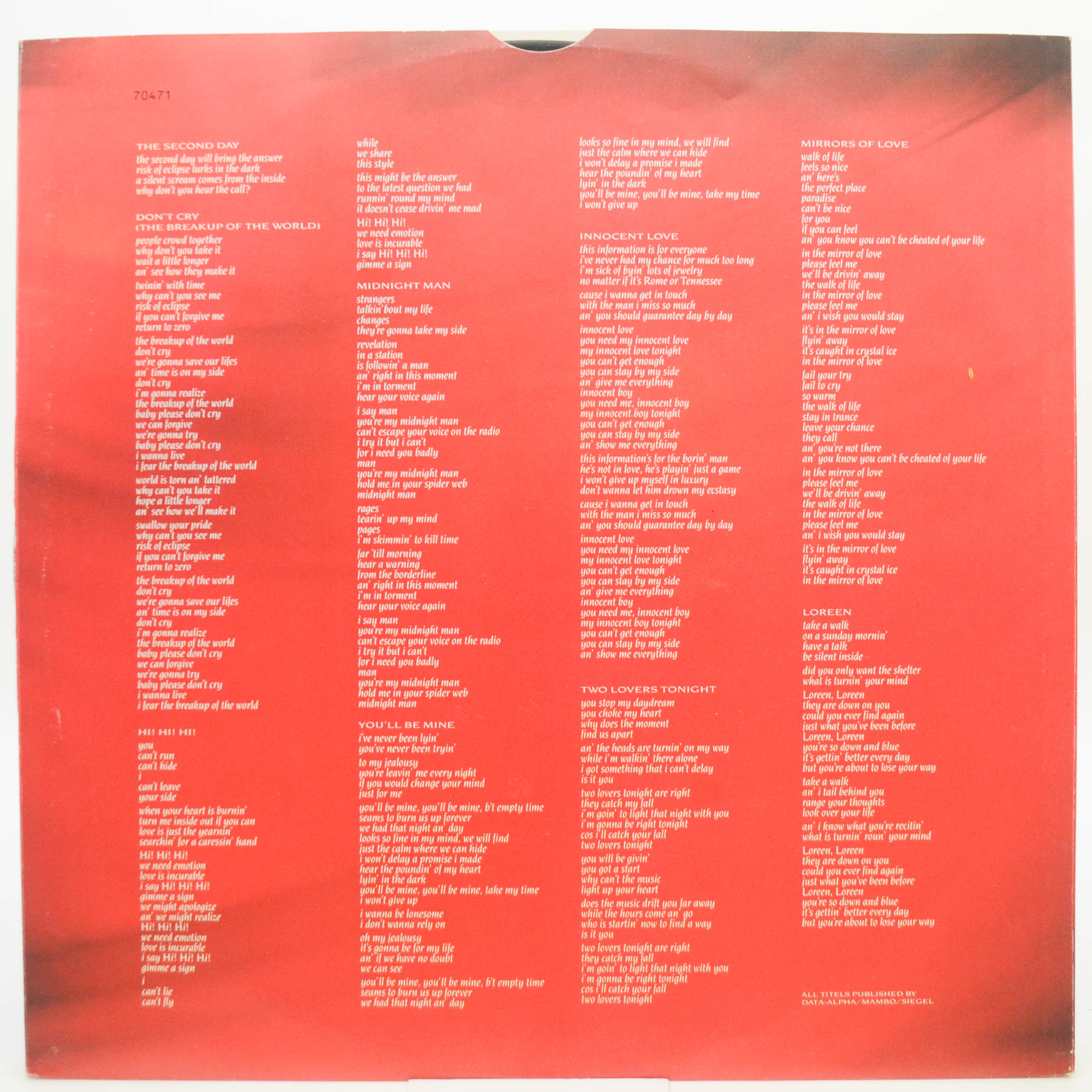 Sandra — Mirrors, 1986