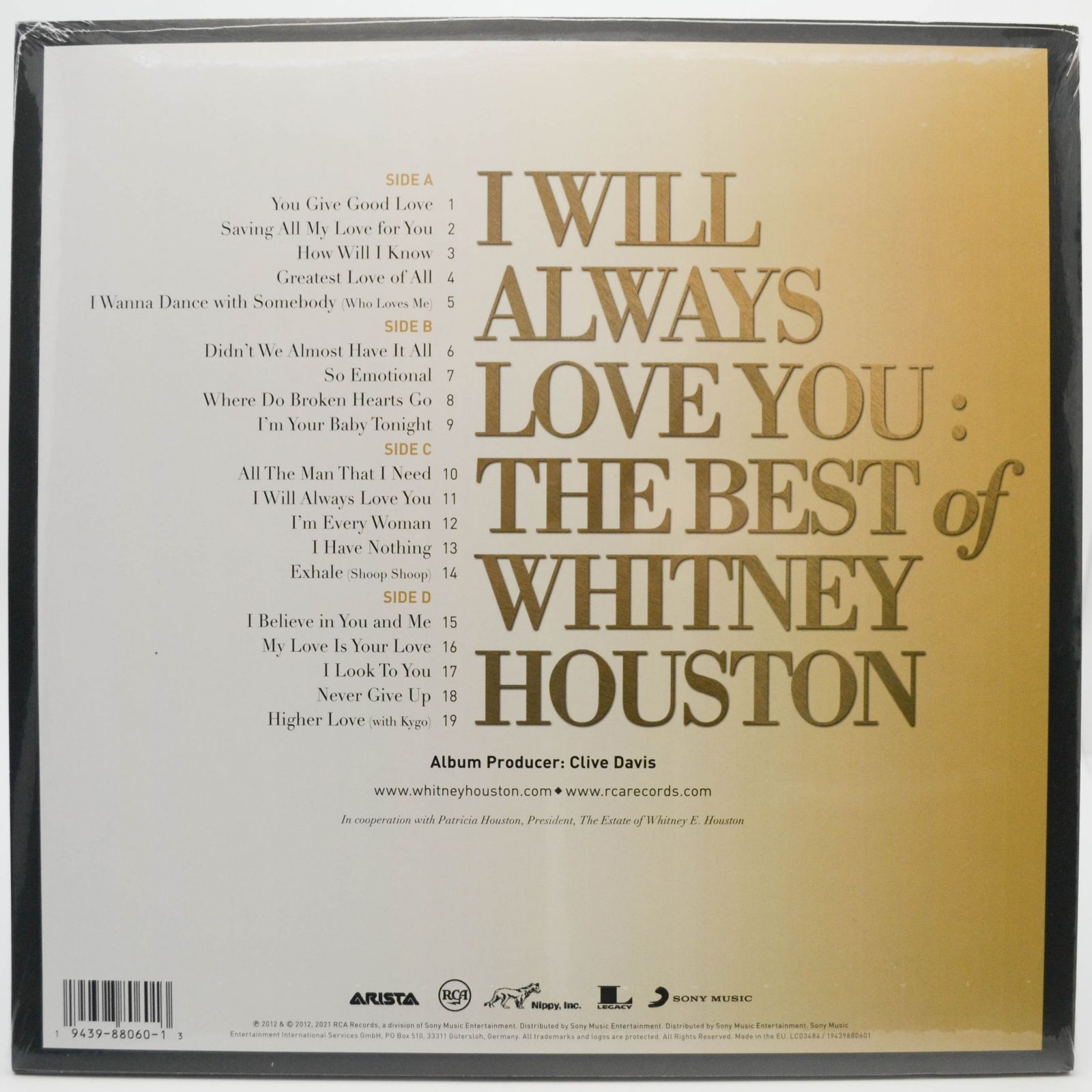 Whitney Houston — I Will Always Love You: The Best Of Whitney Houston (2LP), 2012