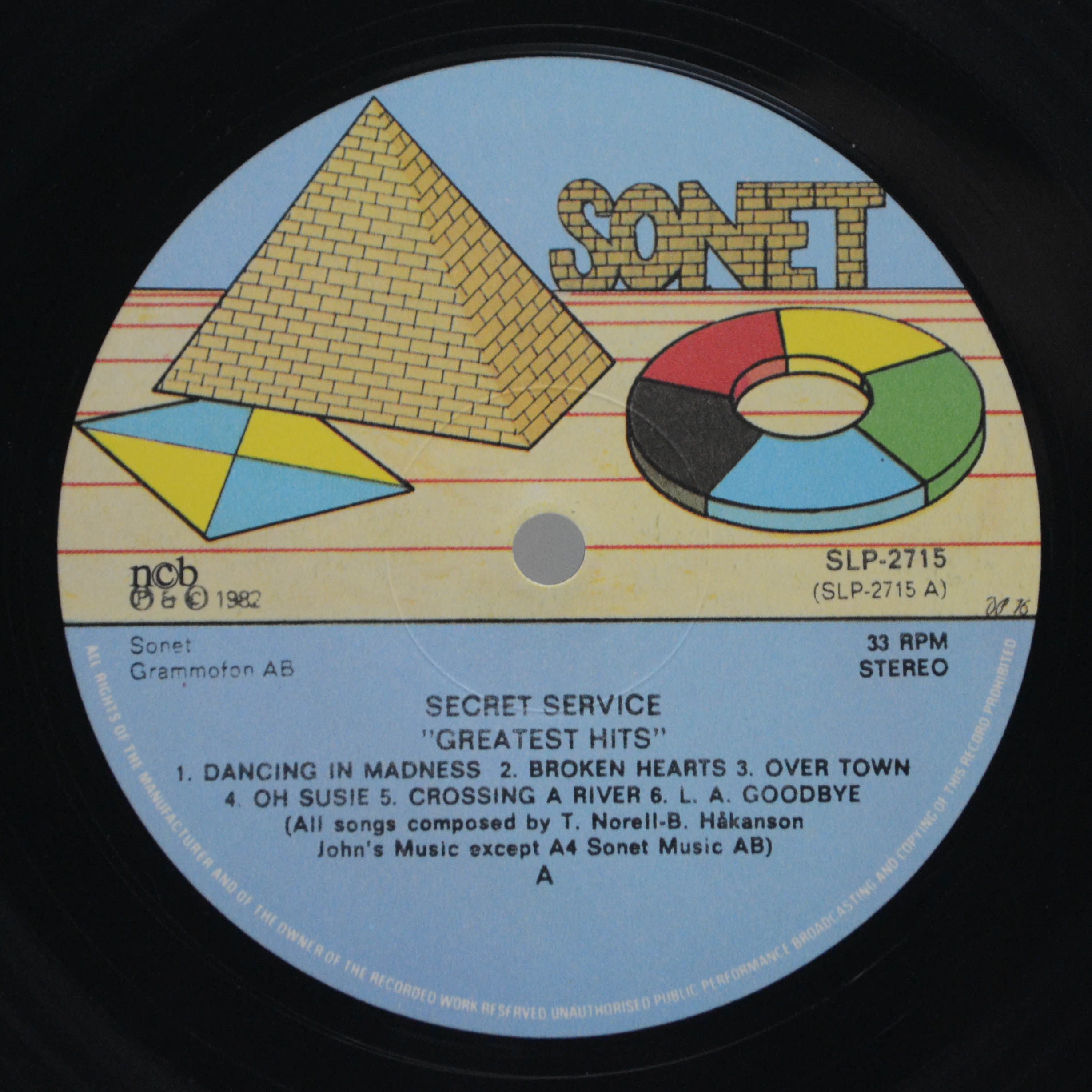 Виниловая пластинка Secret Service — Greatest Hits (1-st, Sweden), 1982