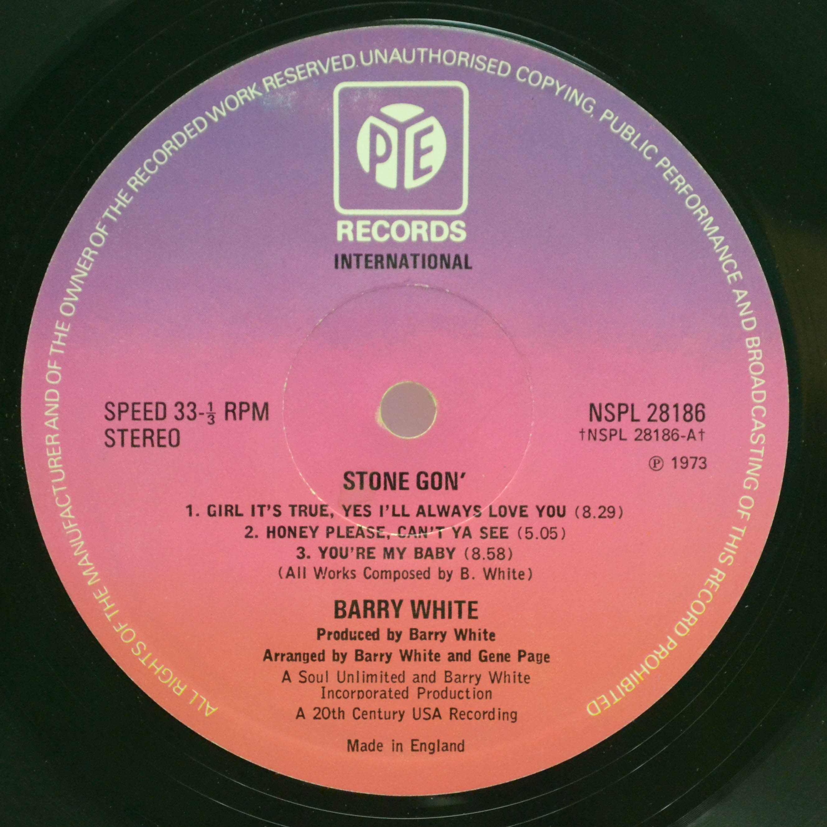 Barry White — Stone Gon' (UK), 1973