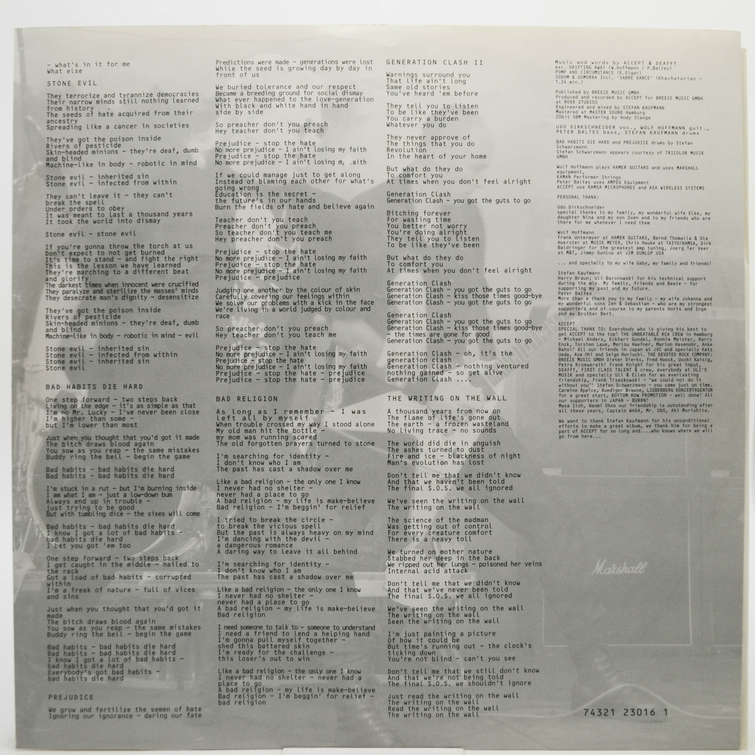 Accept — Death Row (2LP), 1994