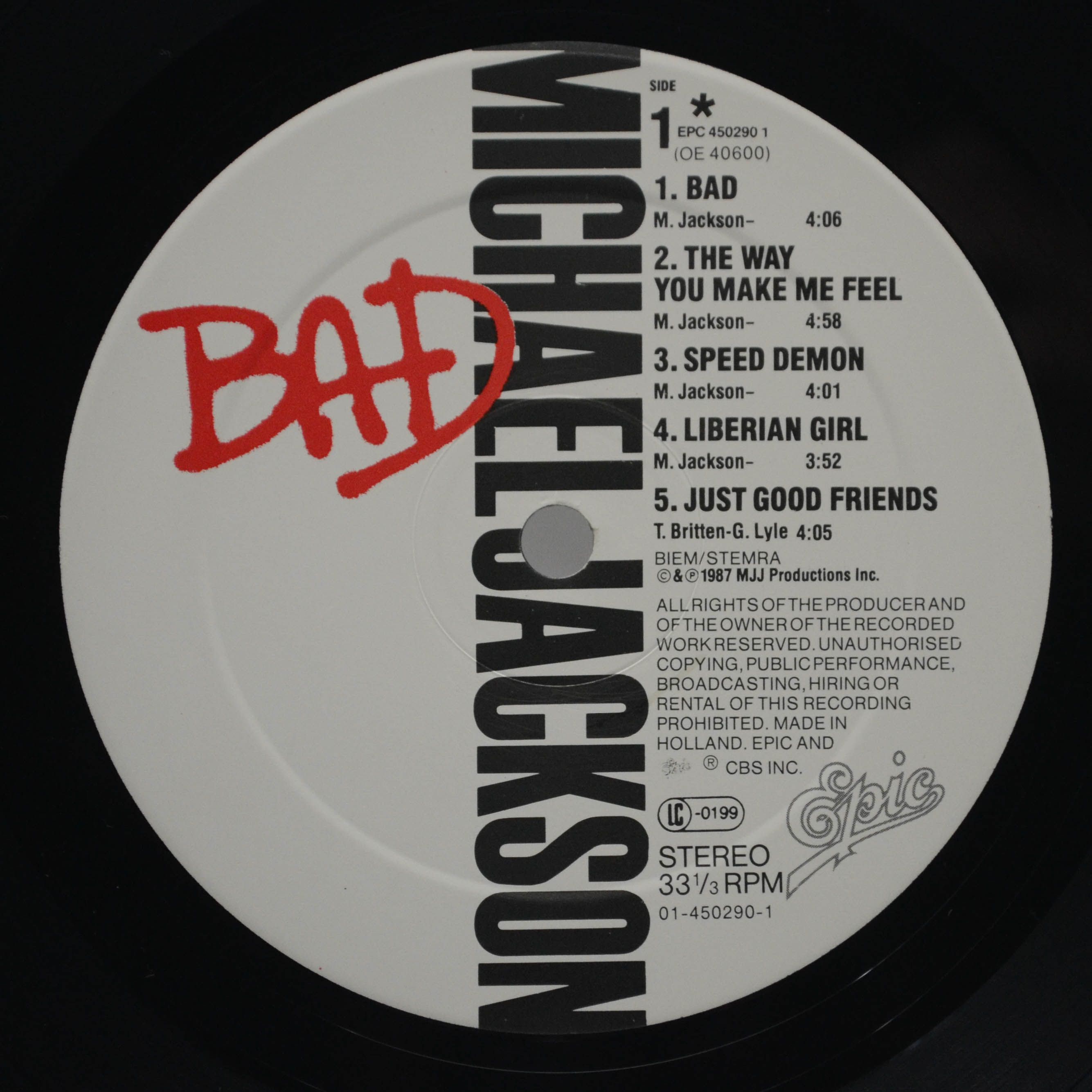 Michael Jackson — Bad, 1987