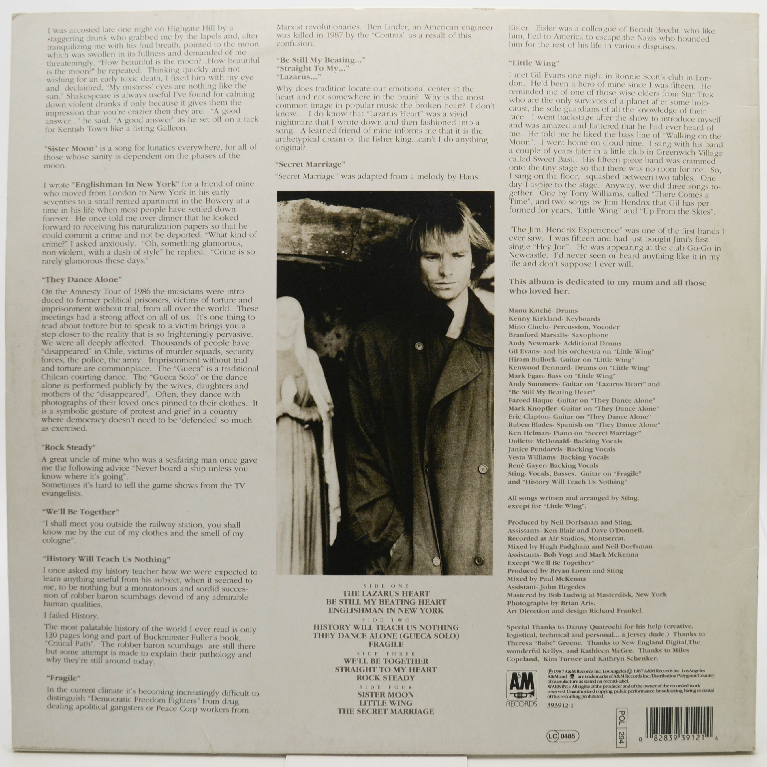 Sting — ...Nothing Like The Sun (2LP), 1987