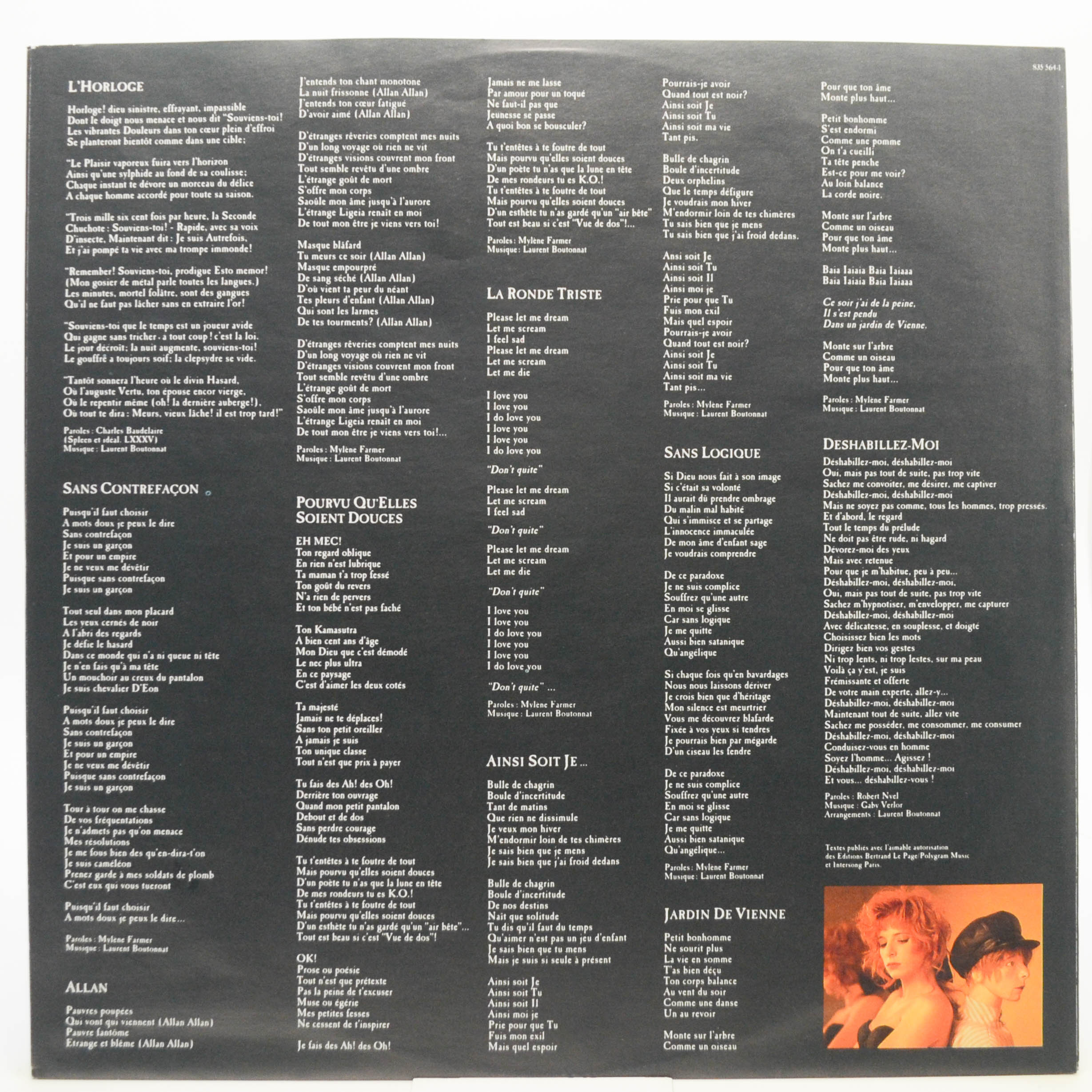 Виниловая пластинка Mylene Farmer — Ainsi Soit Je..., 1988