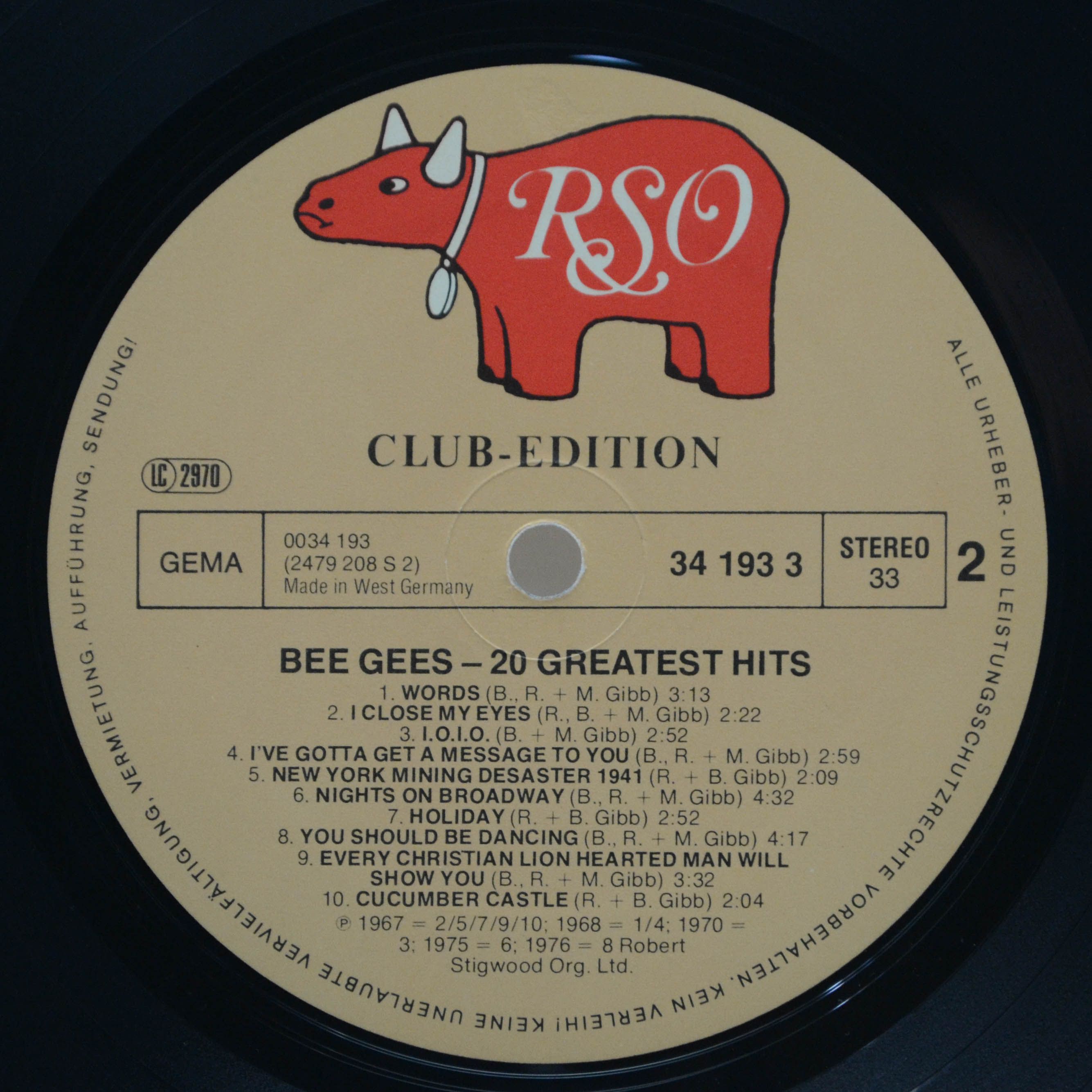 Виниловая пластинка Bee Gees — 20 Greatest Hits, 1978