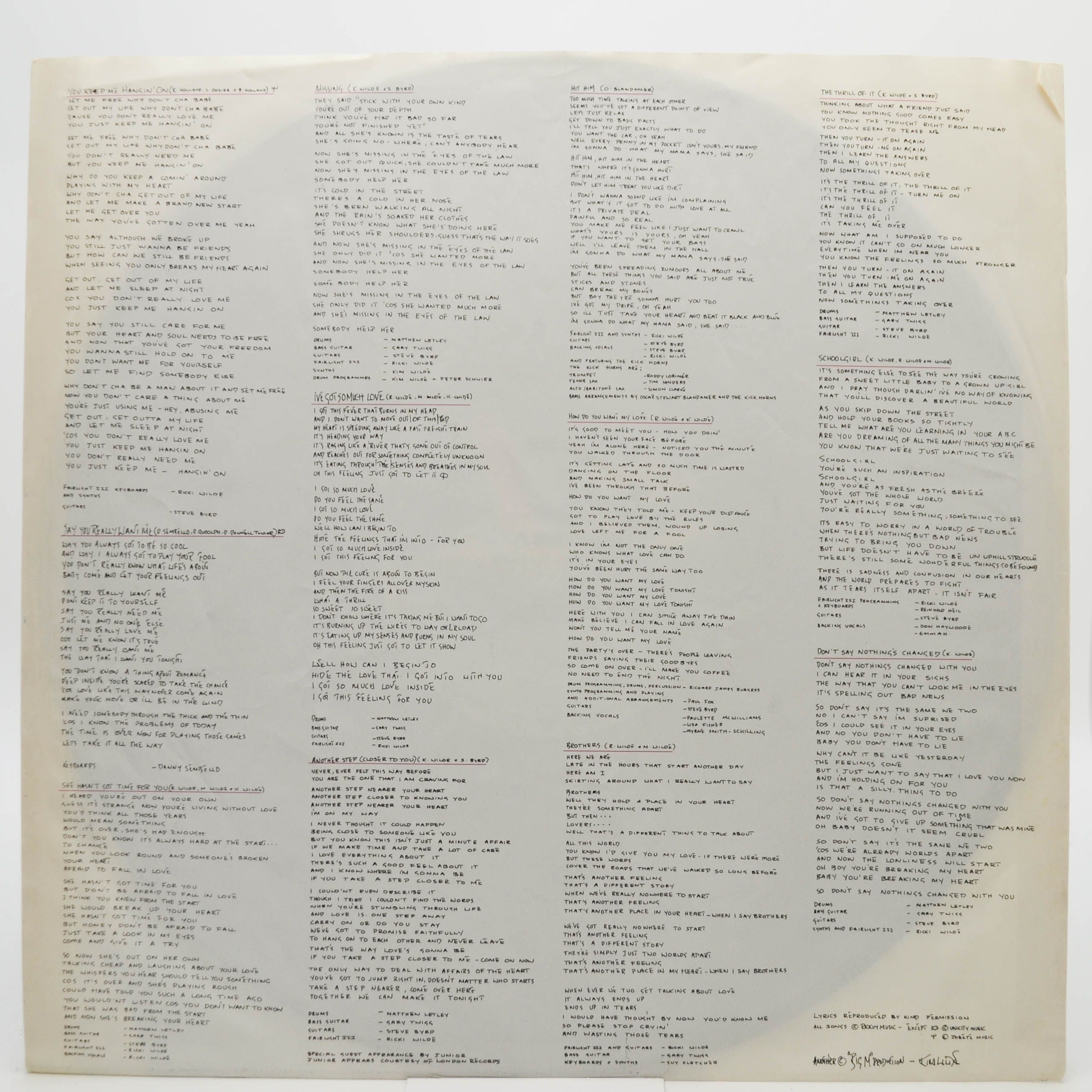 Kim Wilde — Another Step, 1986