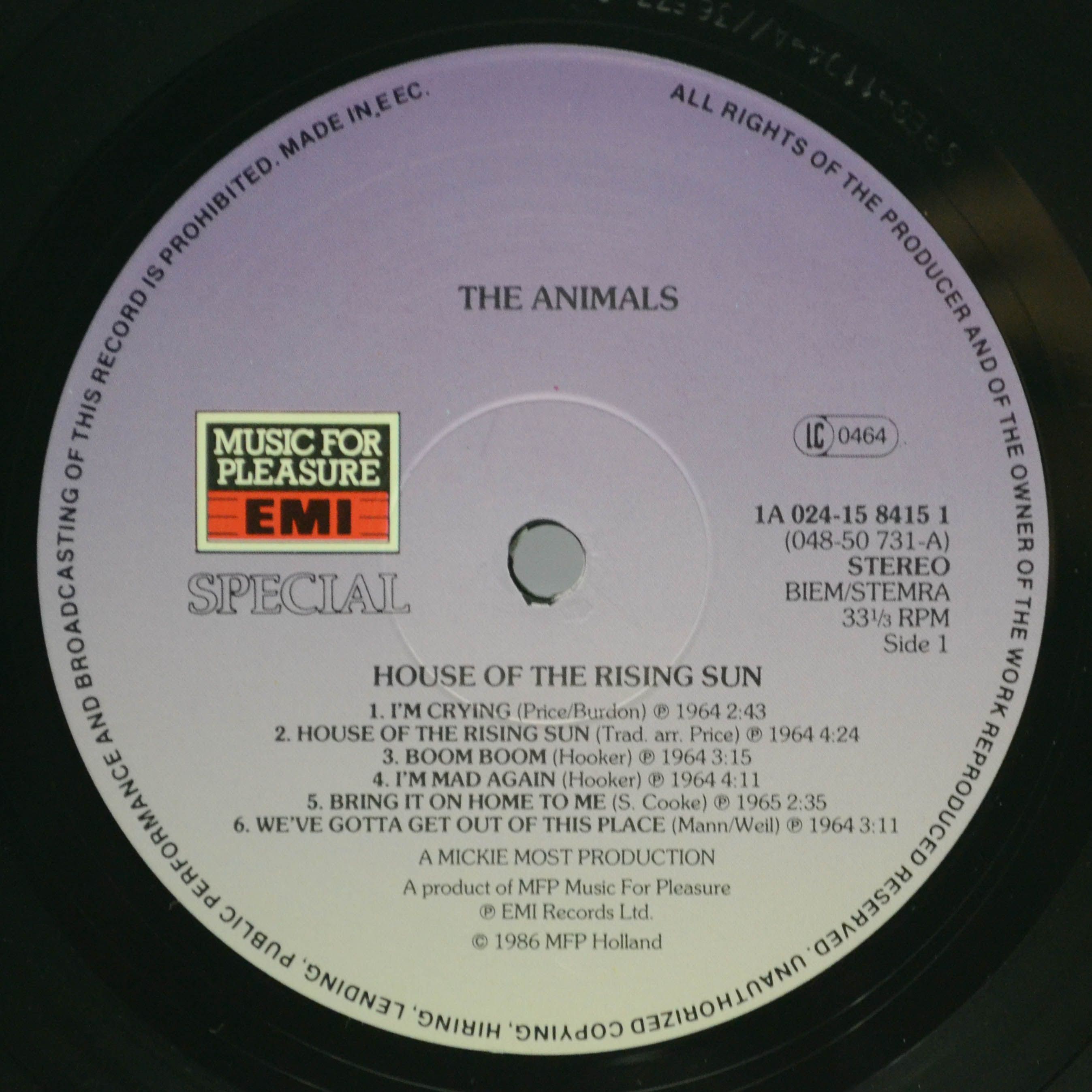 Animals — House Of The Rising Sun, 1968