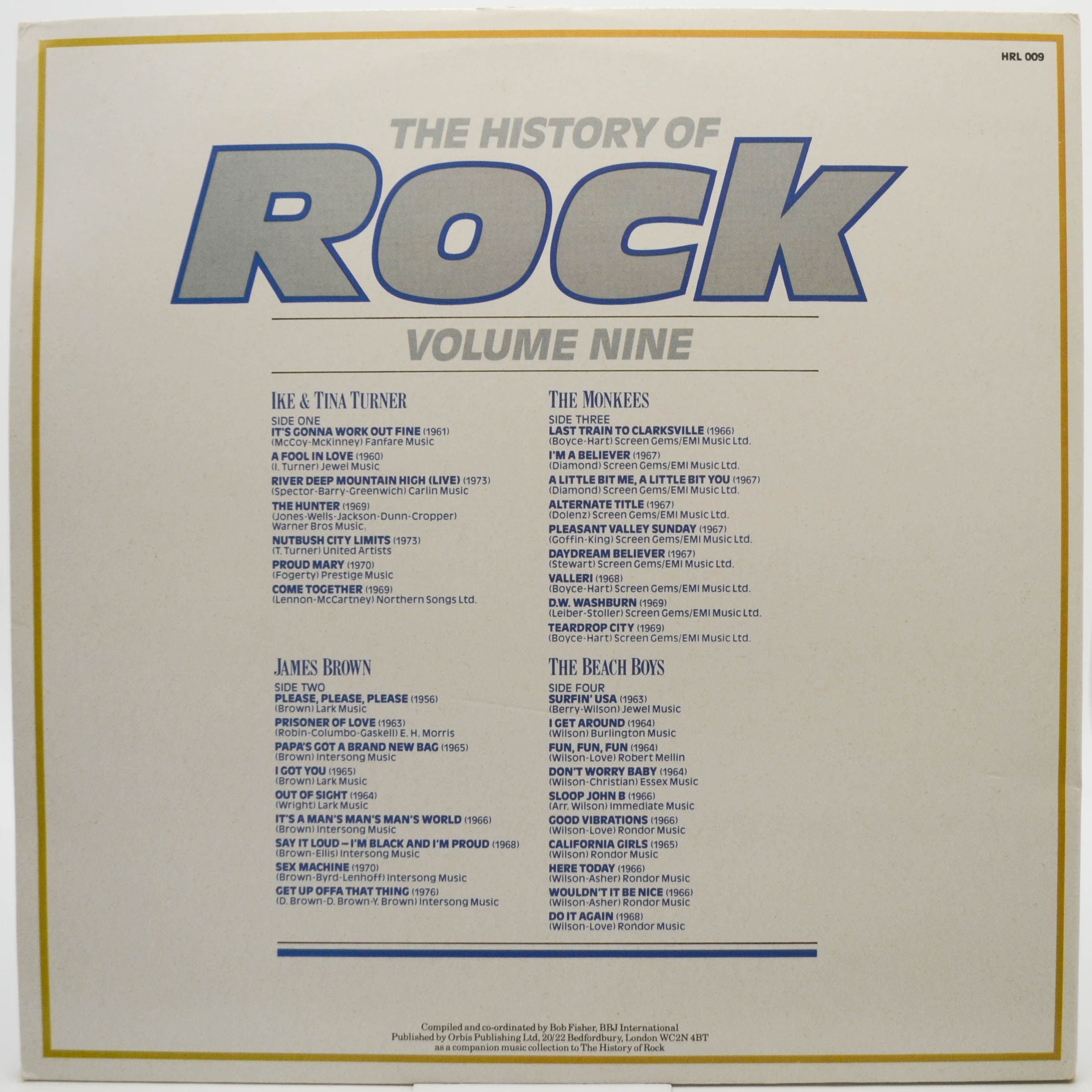 Ike & Tina Turner / James Brown / The Monkees / The Beach Boys — The History Of Rock (Volume Nine) (2LP, UK), 1982
