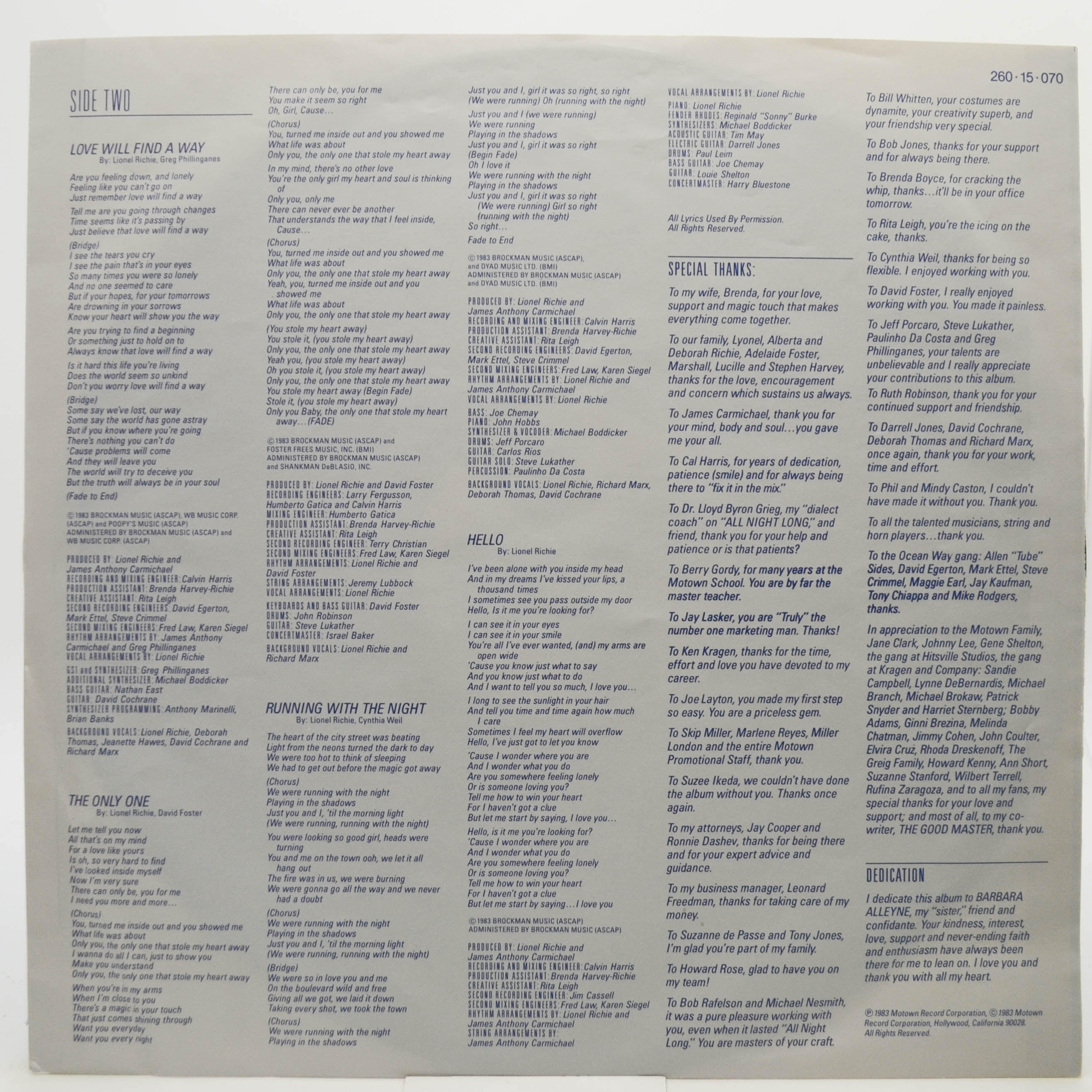 Lionel Richie — Can't Slow Down, 1983