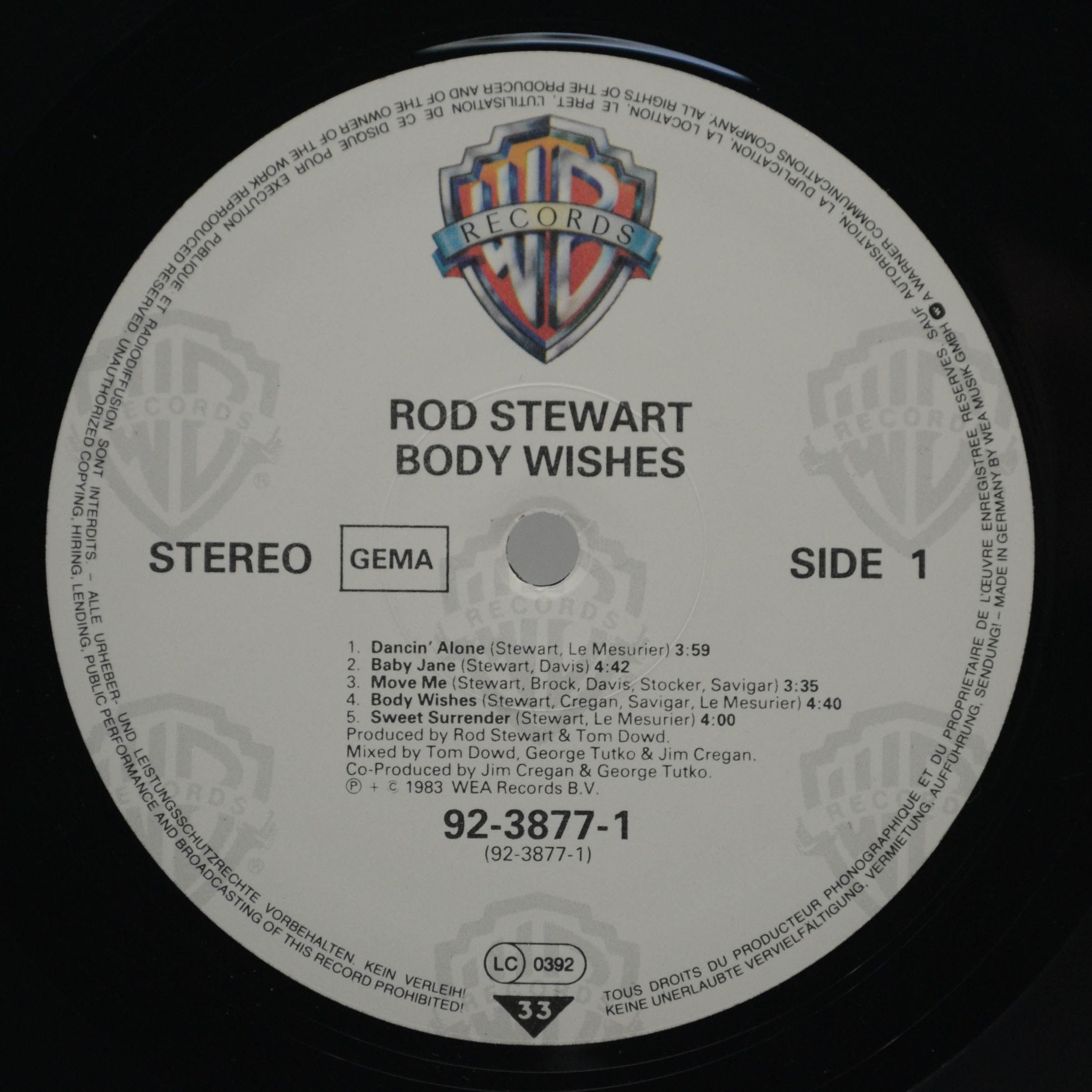 Rod Stewart — Body Wishes, 1983