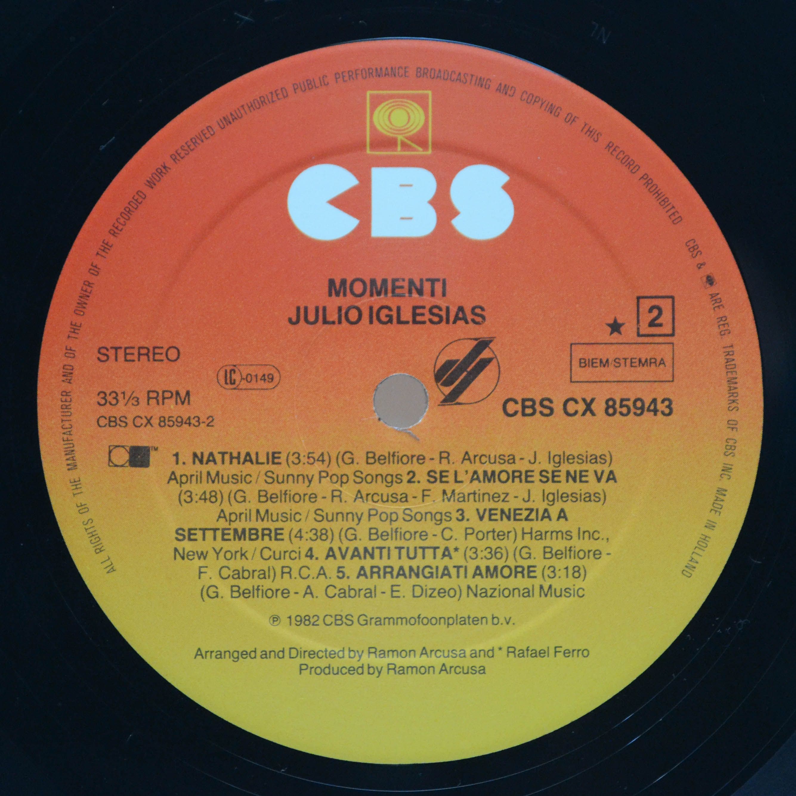 Julio Iglesias — Momenti, 1982