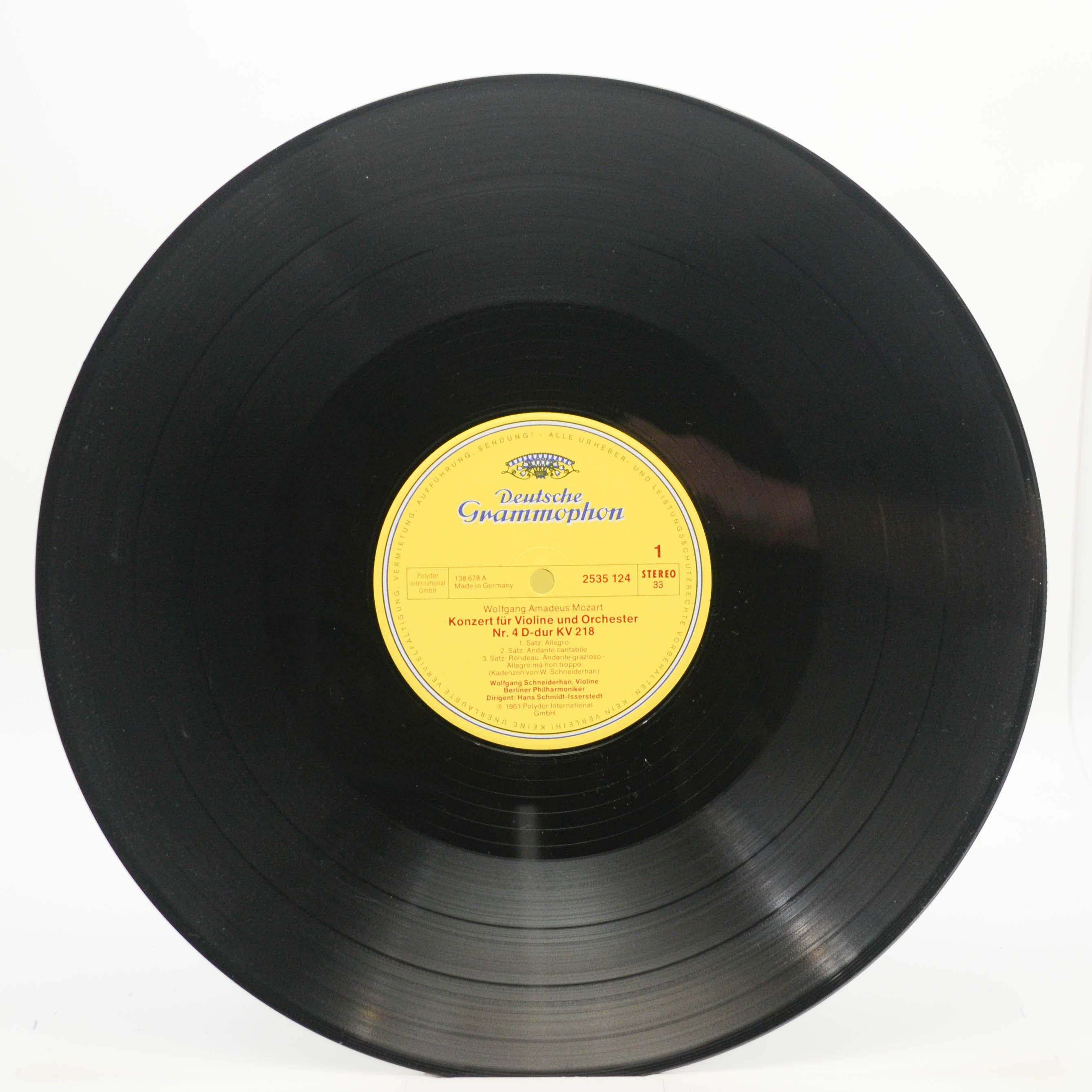 Mozart - Wolfgang Schneiderhan / Berliner Philharmoniker, Symphonie-Orchester Des NDR, Hans Schmidt-Isserstedt — Violinkonzerte Nr. 4 Und Nr. 5, 1976