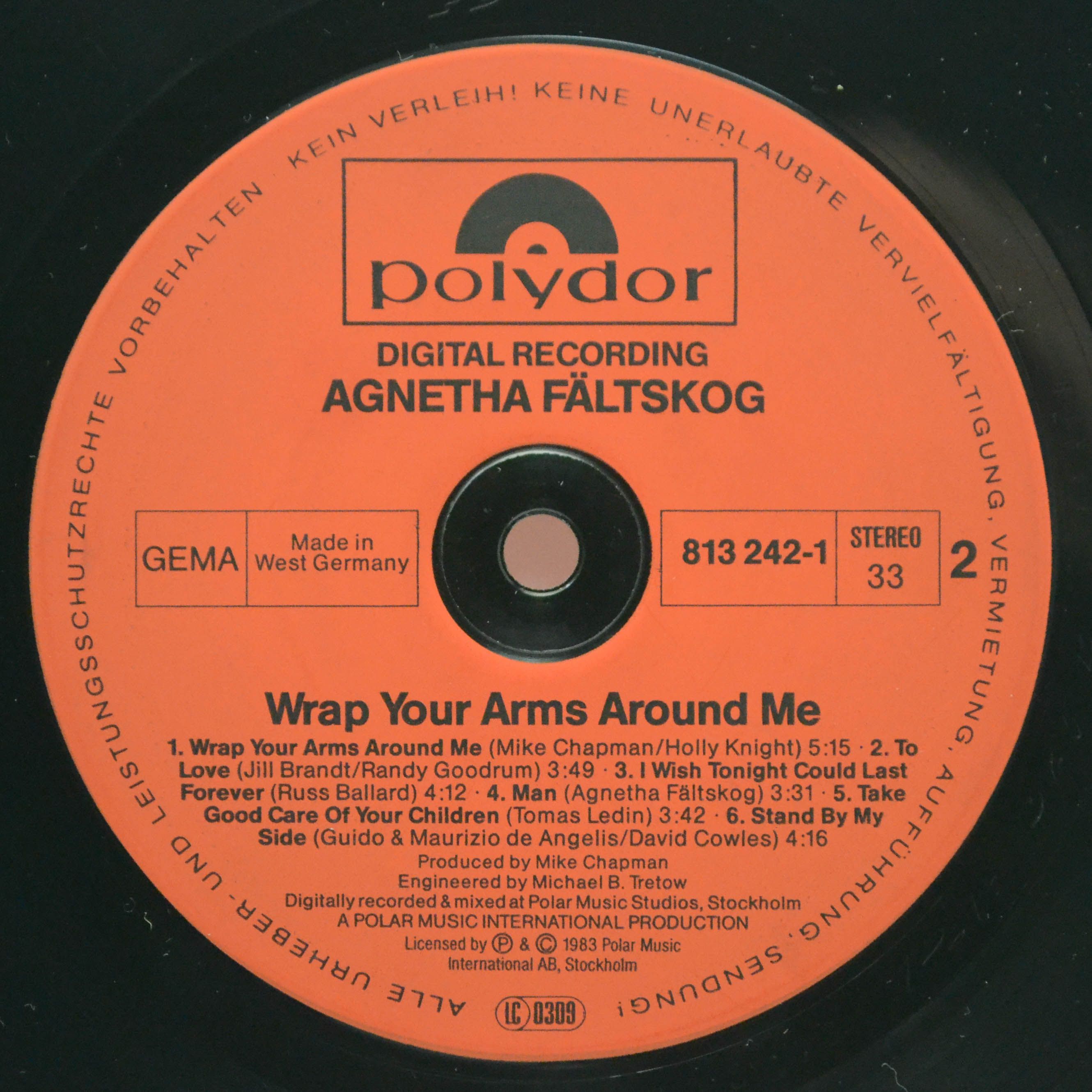 Виниловая пластинка Agnetha Fältskog — Wrap Your Arms Around Me, 1983
