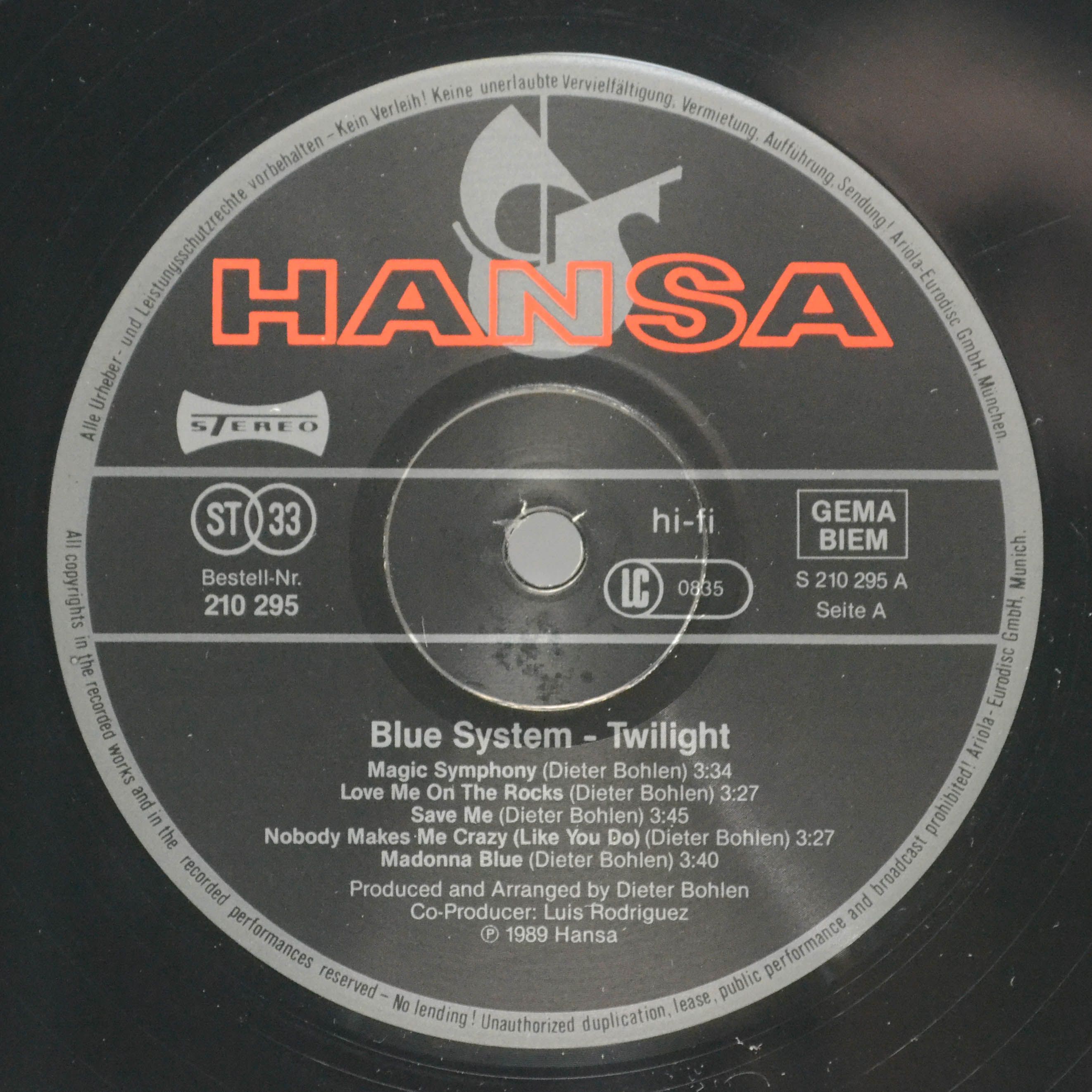 Blue System — Twilight, 1989