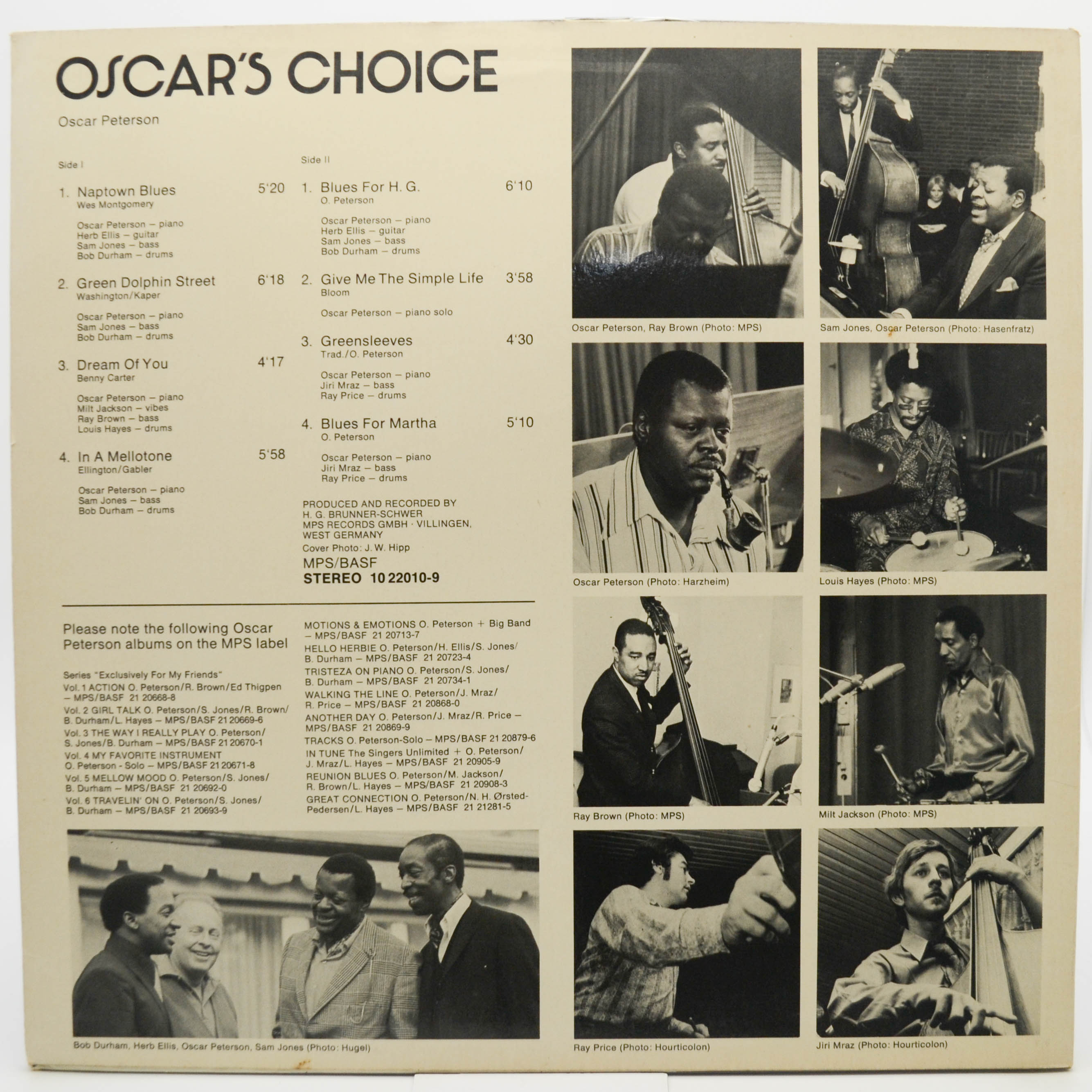 Oscar Peterson — Oscar's Choice, 1974