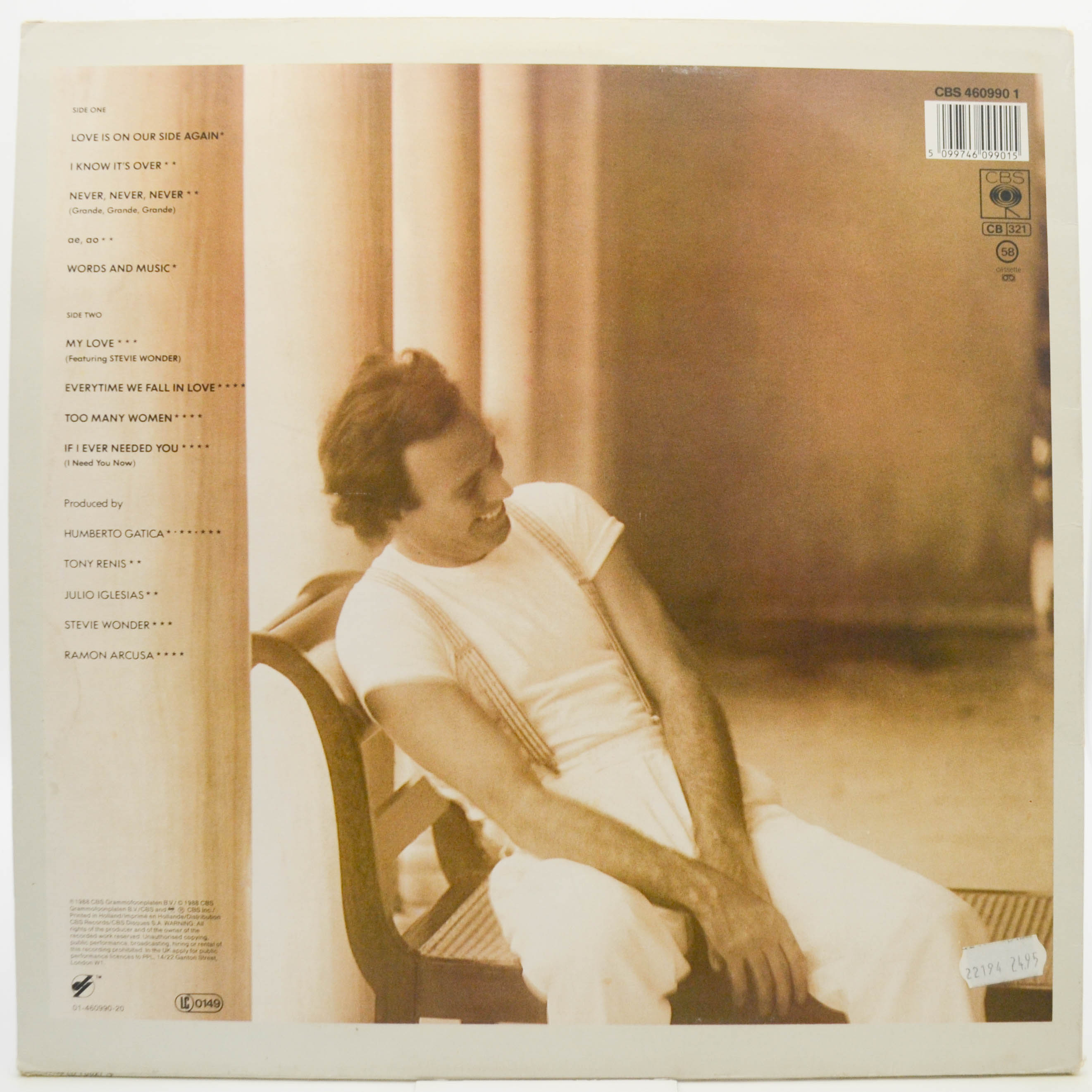 Виниловая пластинка Julio Iglesias — Non-Stop, 1988