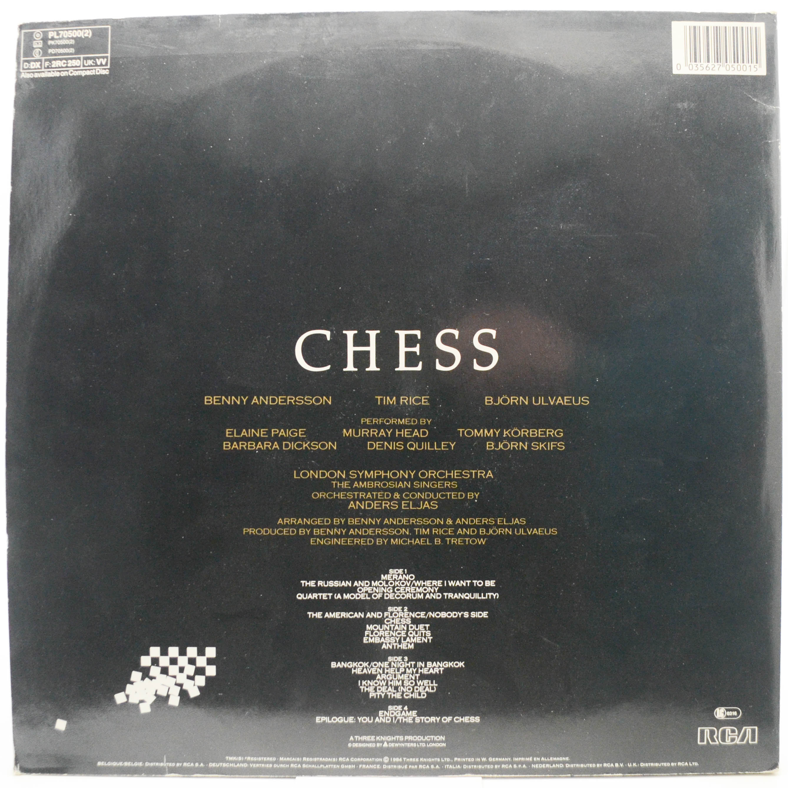 Виниловая пластинка Benny Andersson, Tim Rice, Björn Ulvaeus — Chess (2LP, booklet), 1984