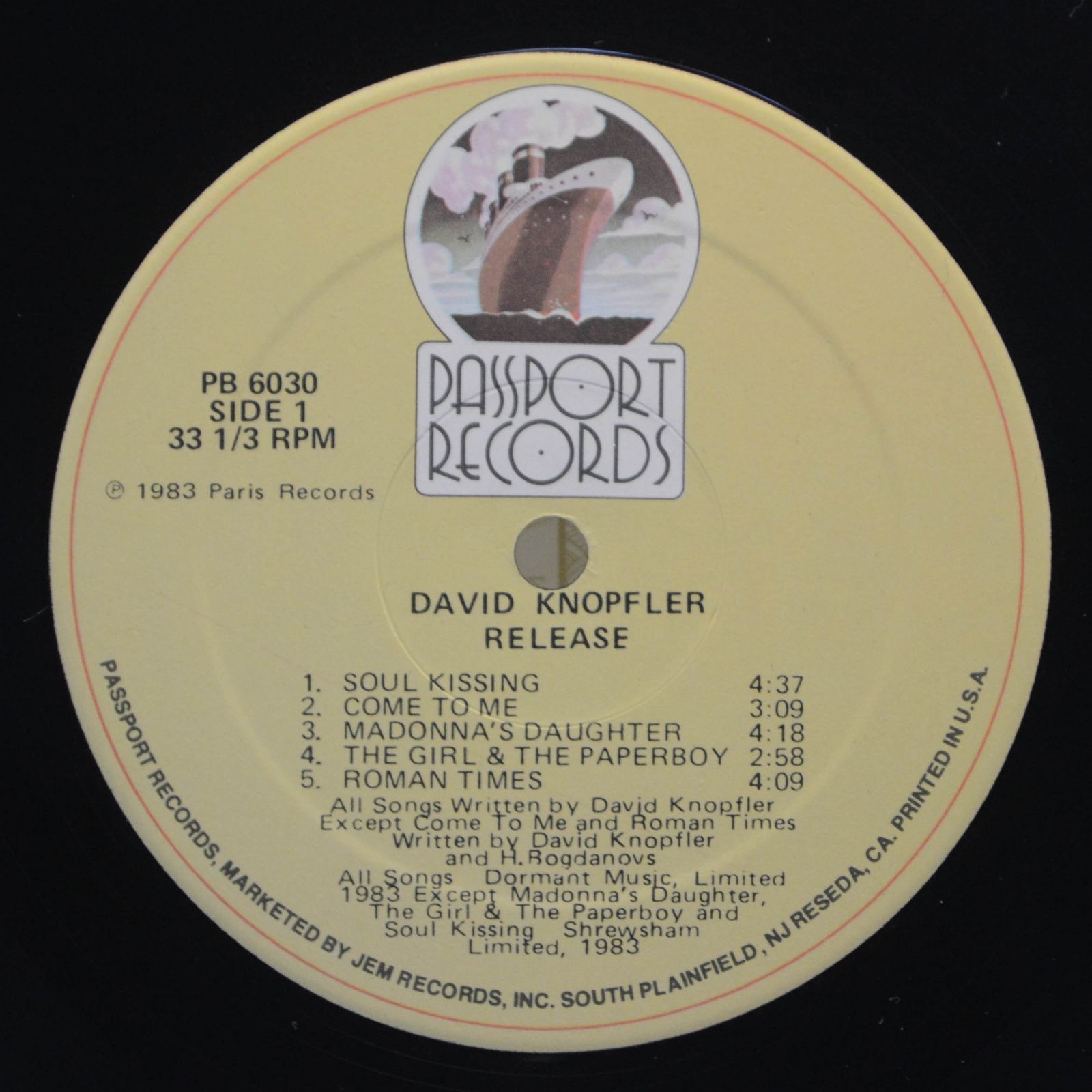 David Knopfler — Release (USA), 1983