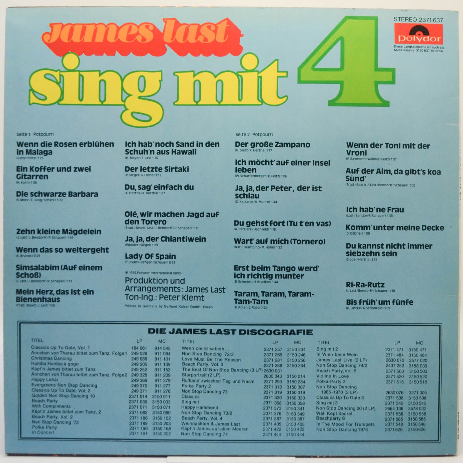 James Last — Sing Mit 4, 1976