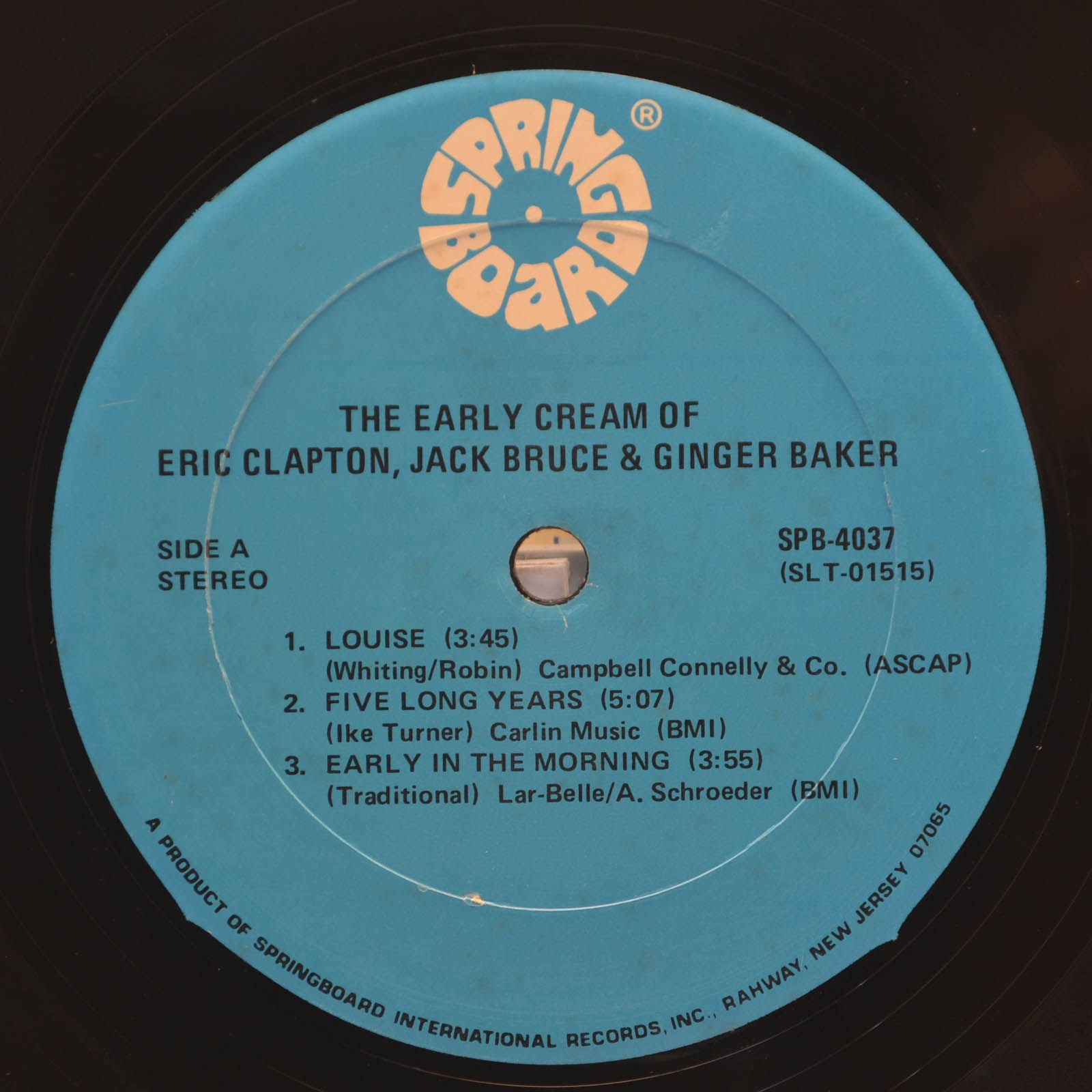 Eric Clapton / Jack Bruce / Ginger Baker — The Early Cream Of Eric Clapton, Jack Bruce & Ginger Baker (USA), 1975