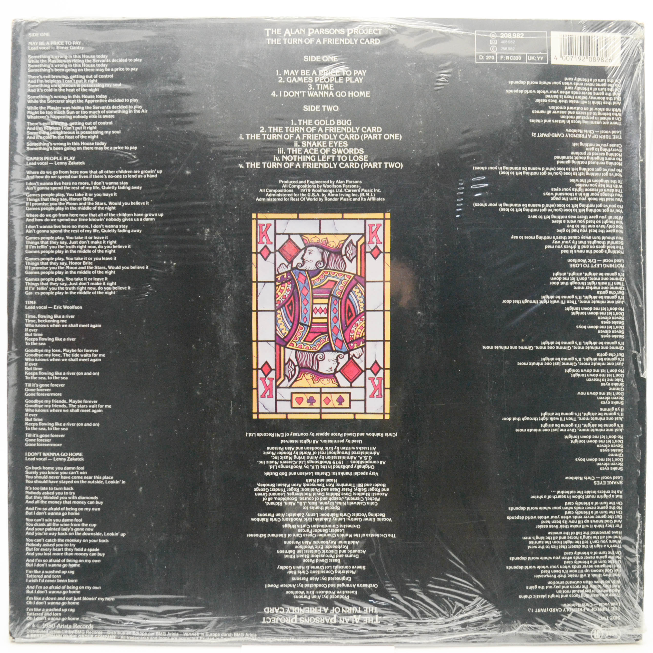 Alan Parsons Project — The Turn Of A Friendly Card, 1980