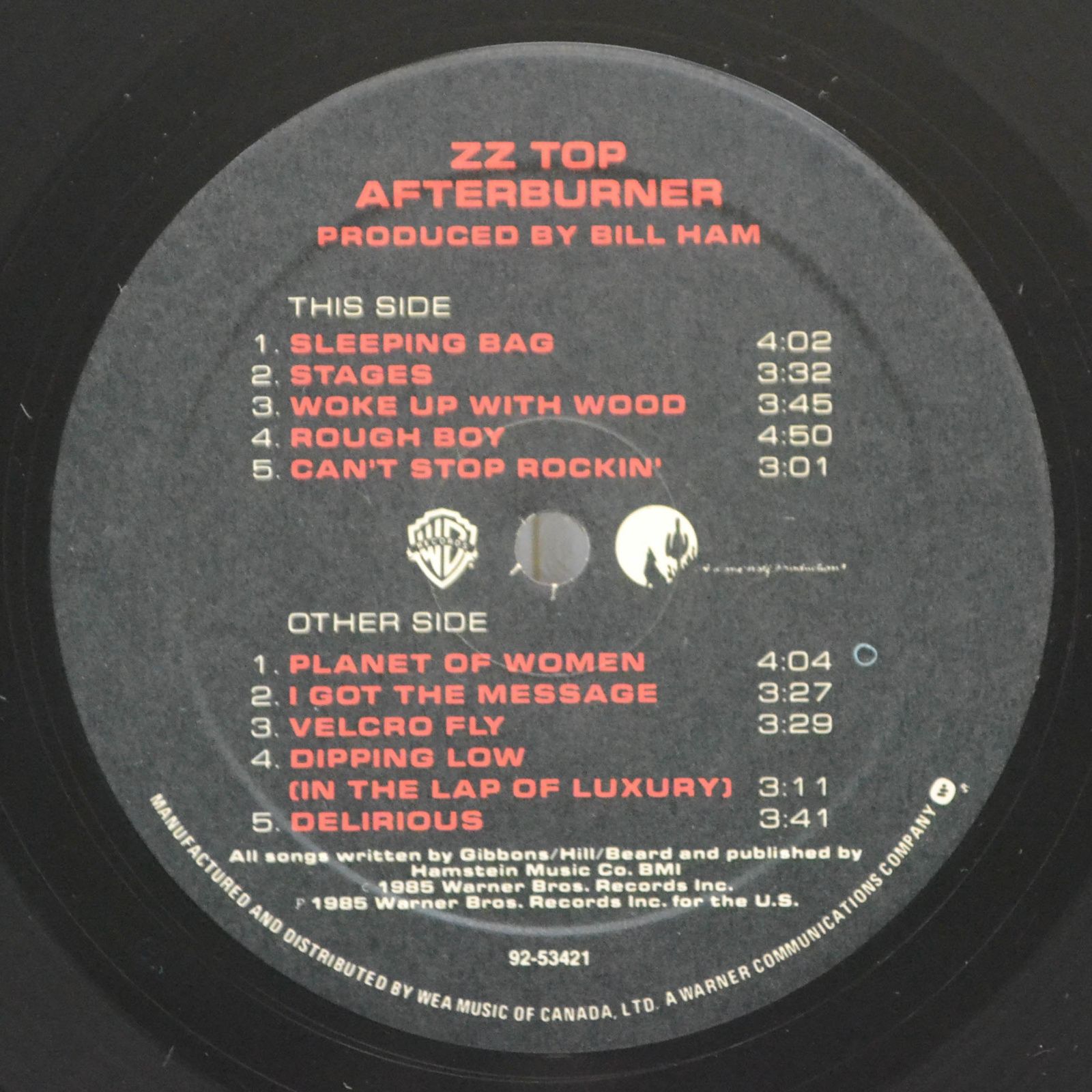 ZZ Top — Afterburner, 1985