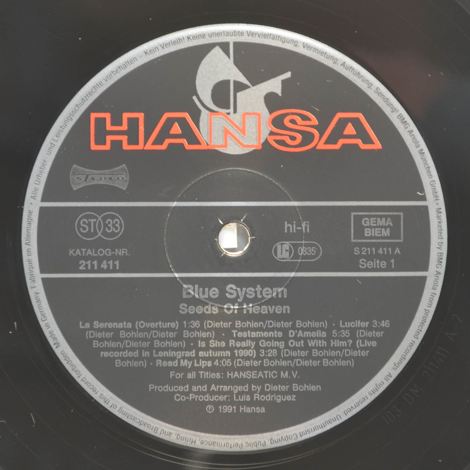 Blue System — Seeds Of Heaven, 1991