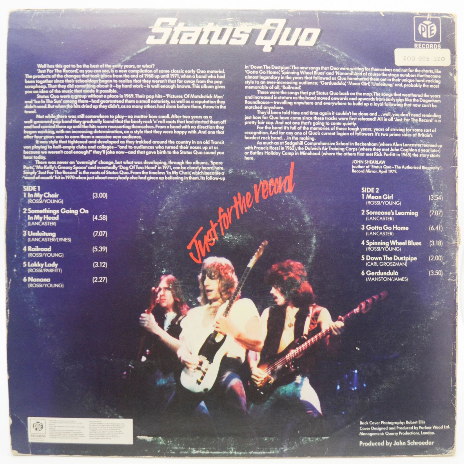Status Quo — Just For The Record (UK), 1979