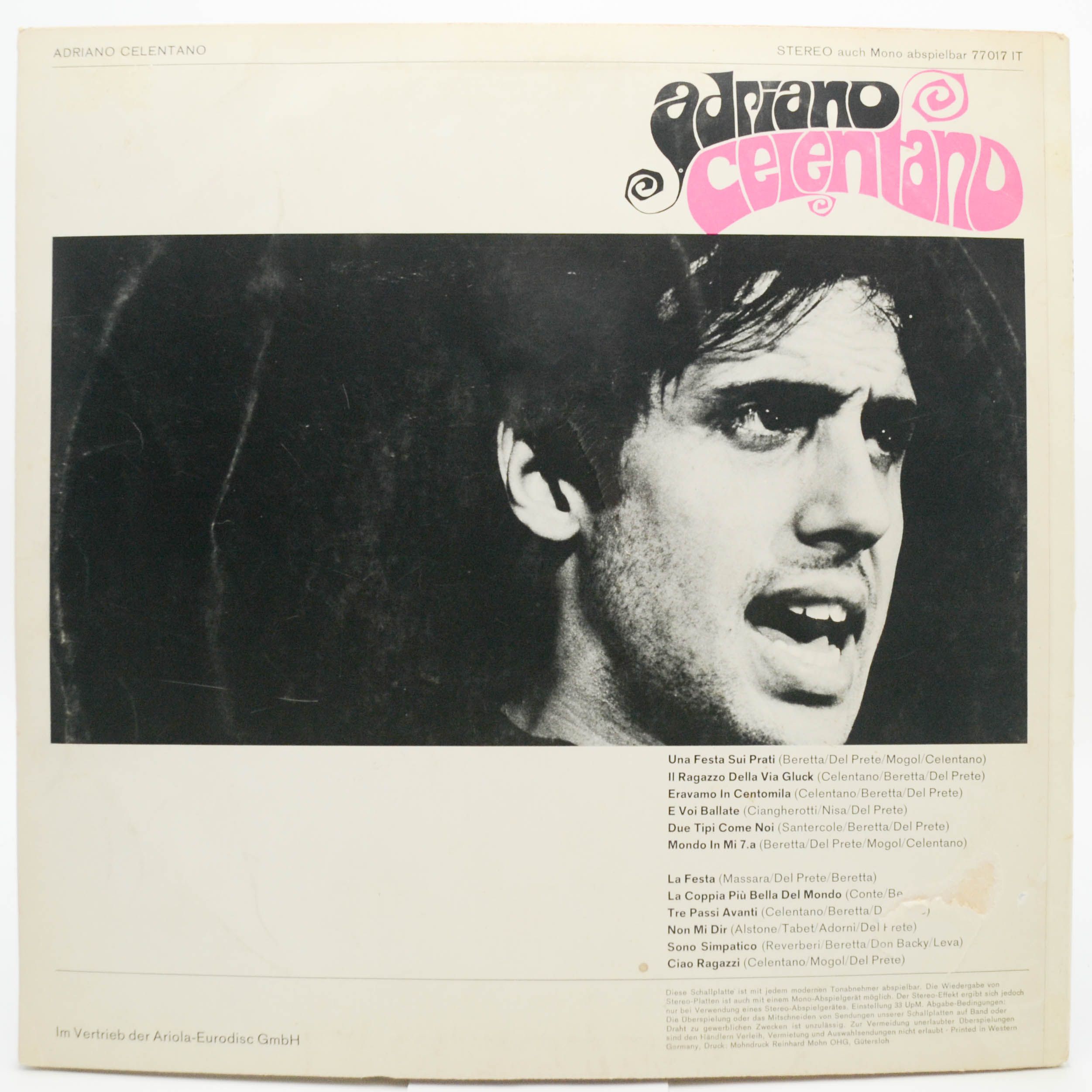 Adriano Celentano - Adriano Celentano, 2960 ₽ купить виниловую пластинку с  доставкой